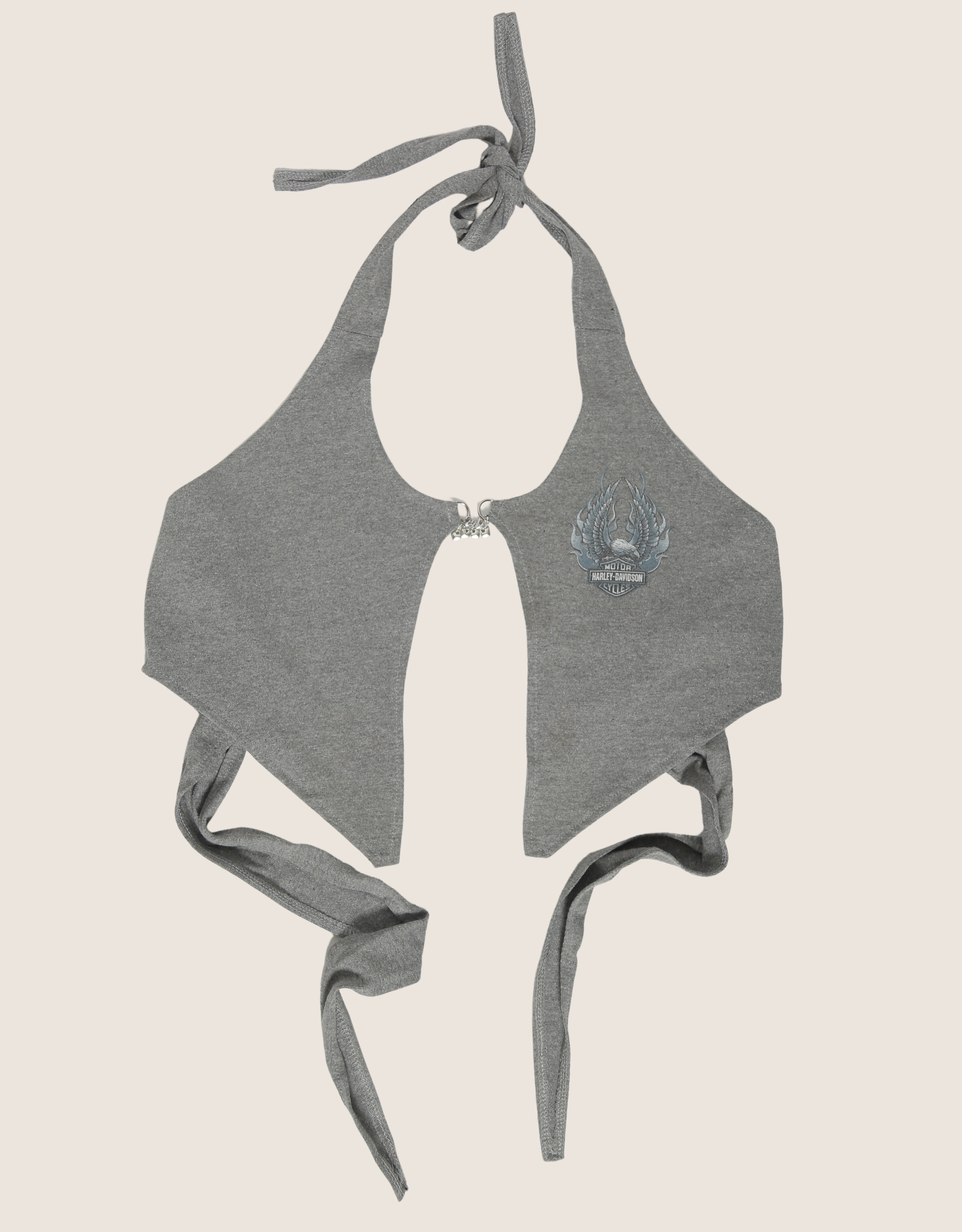 harley eagle charm front halter top