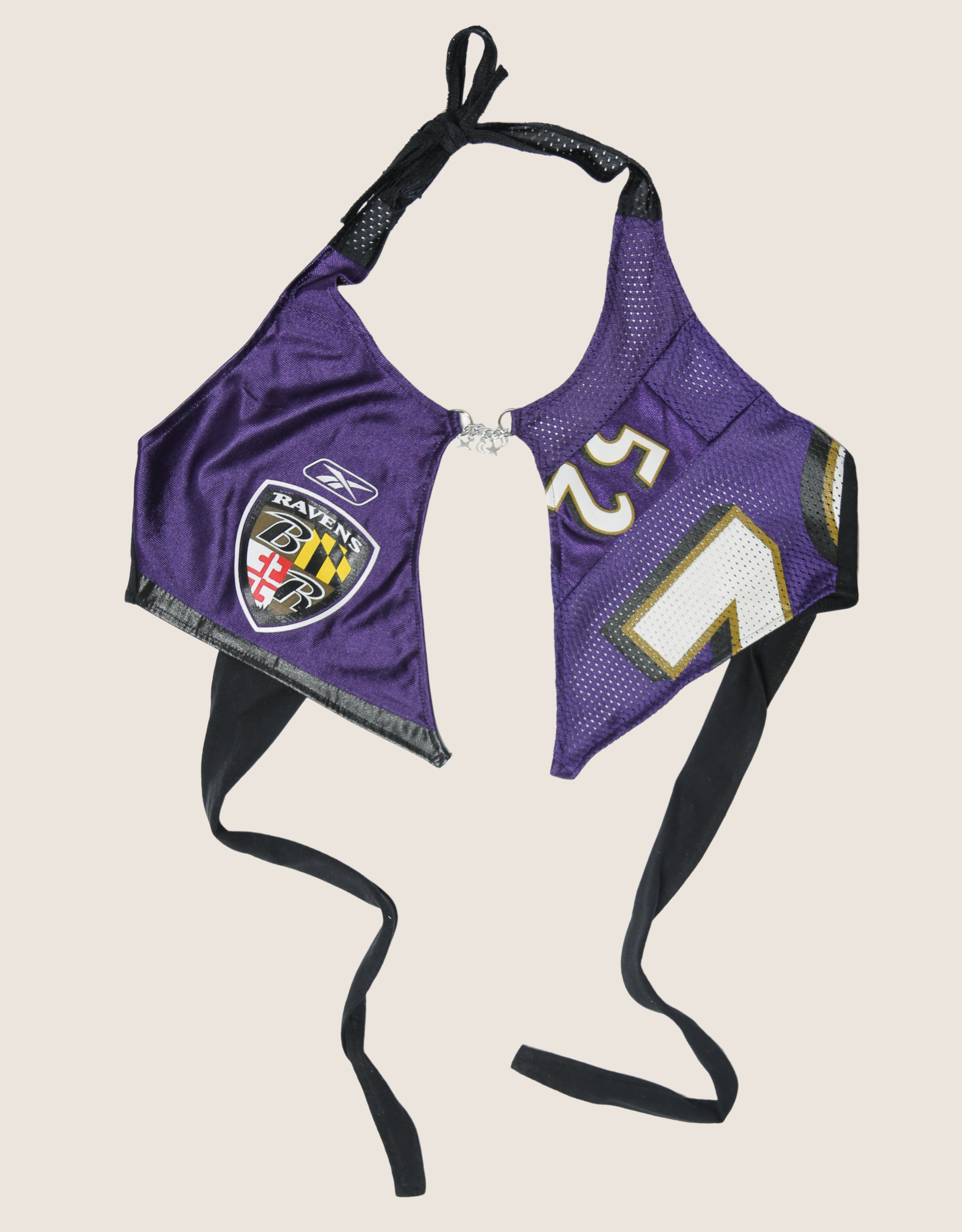 ravens charm front halter top