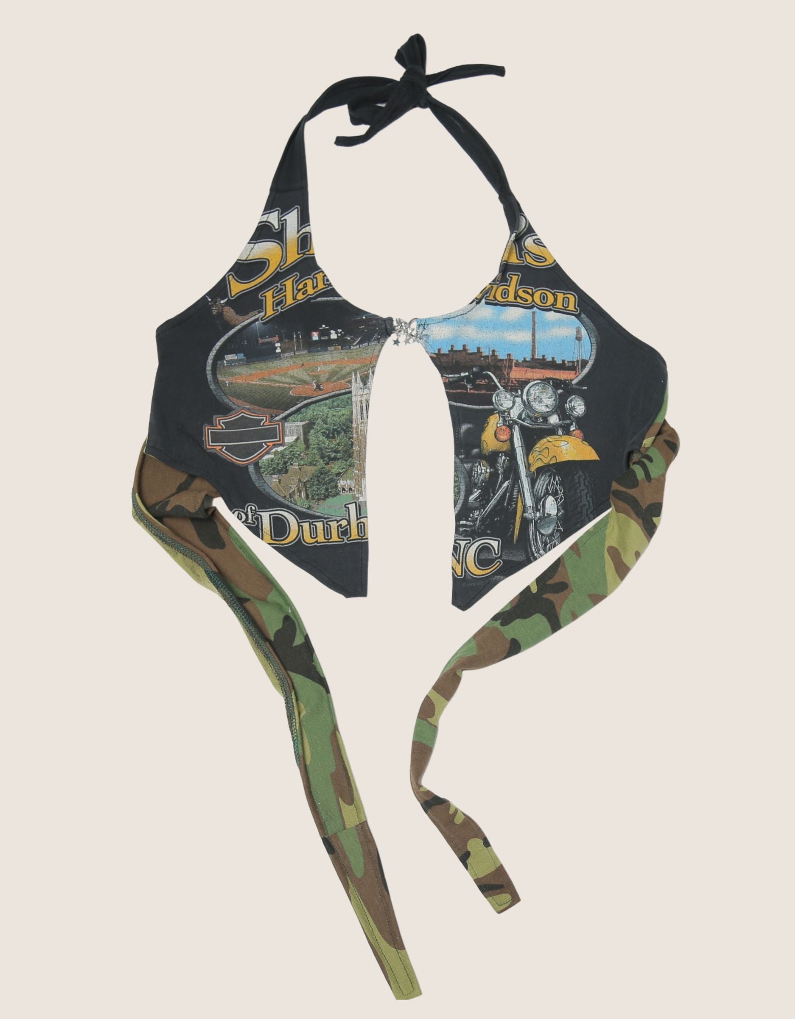 harley bike charm front halter top