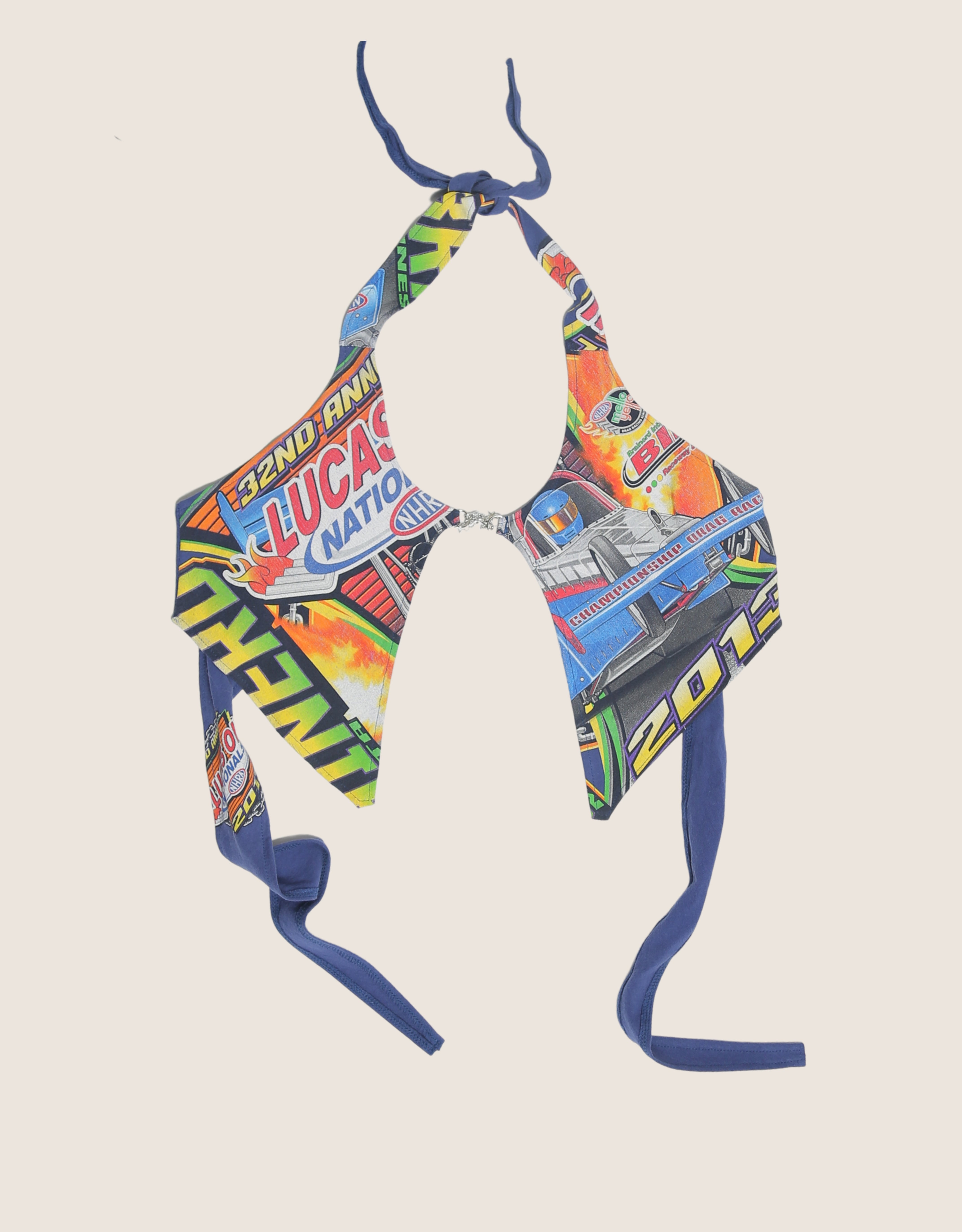 lucas oil racing charm front halter top