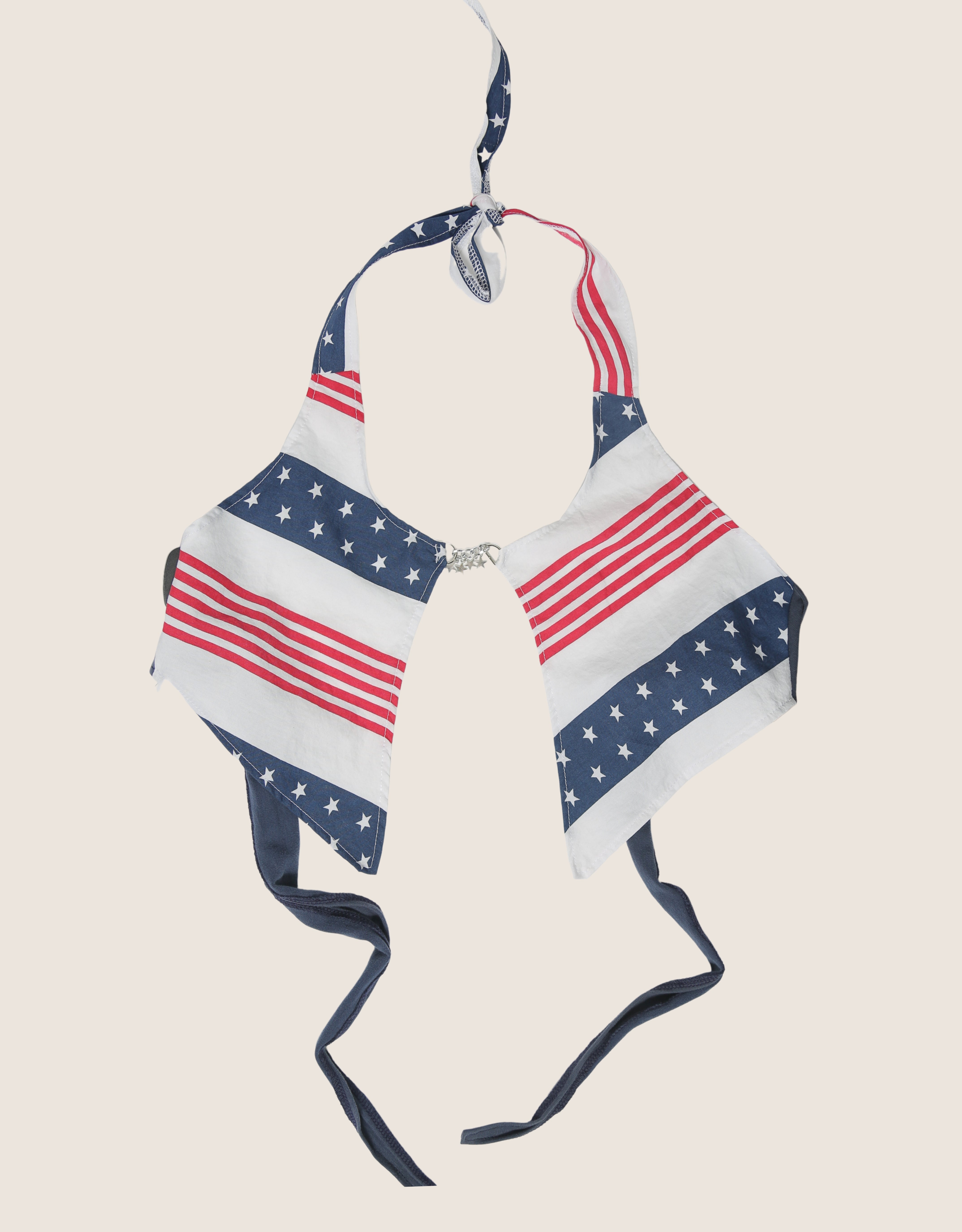 flag western charm front halter top