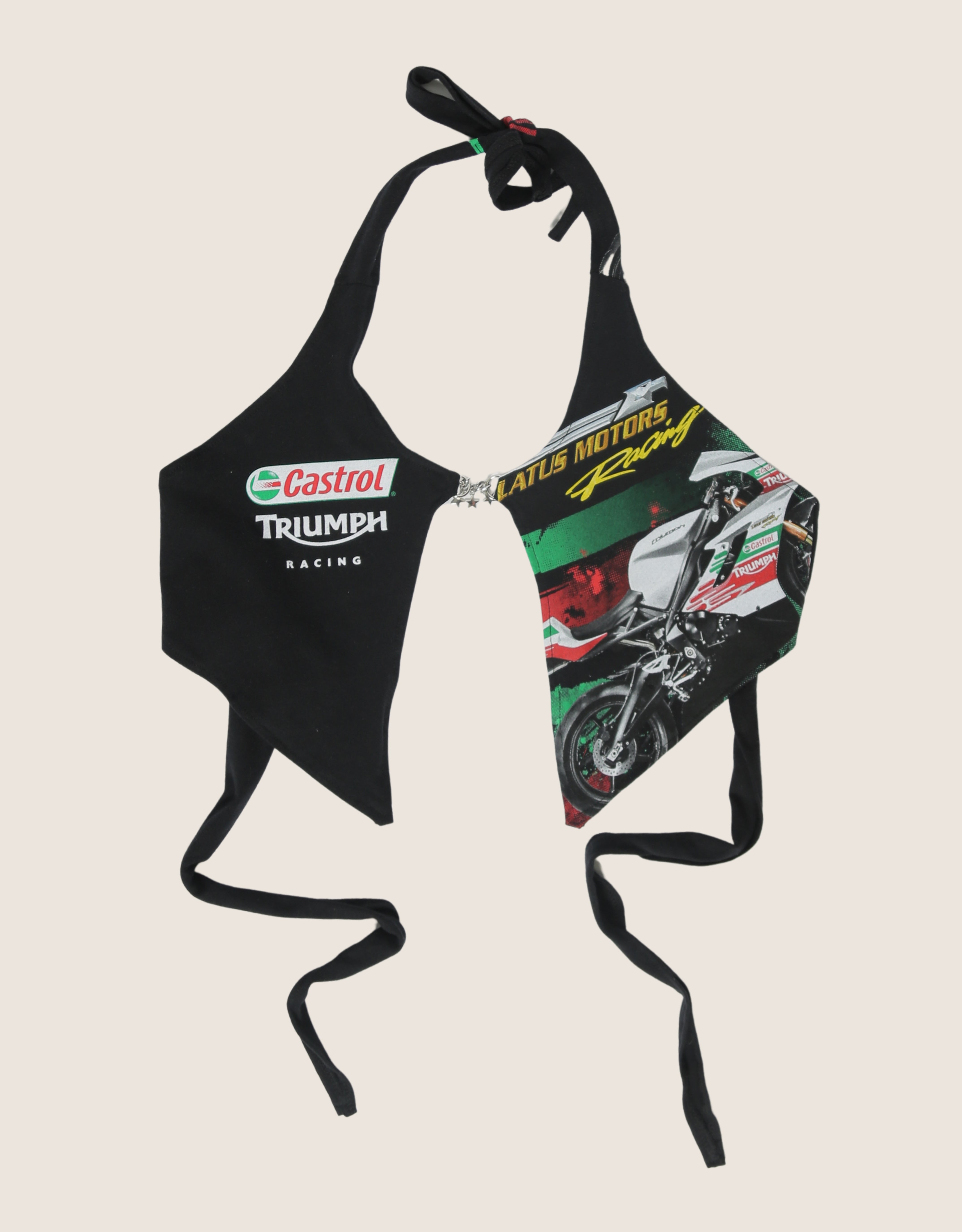 triumph bikes charm front halter top
