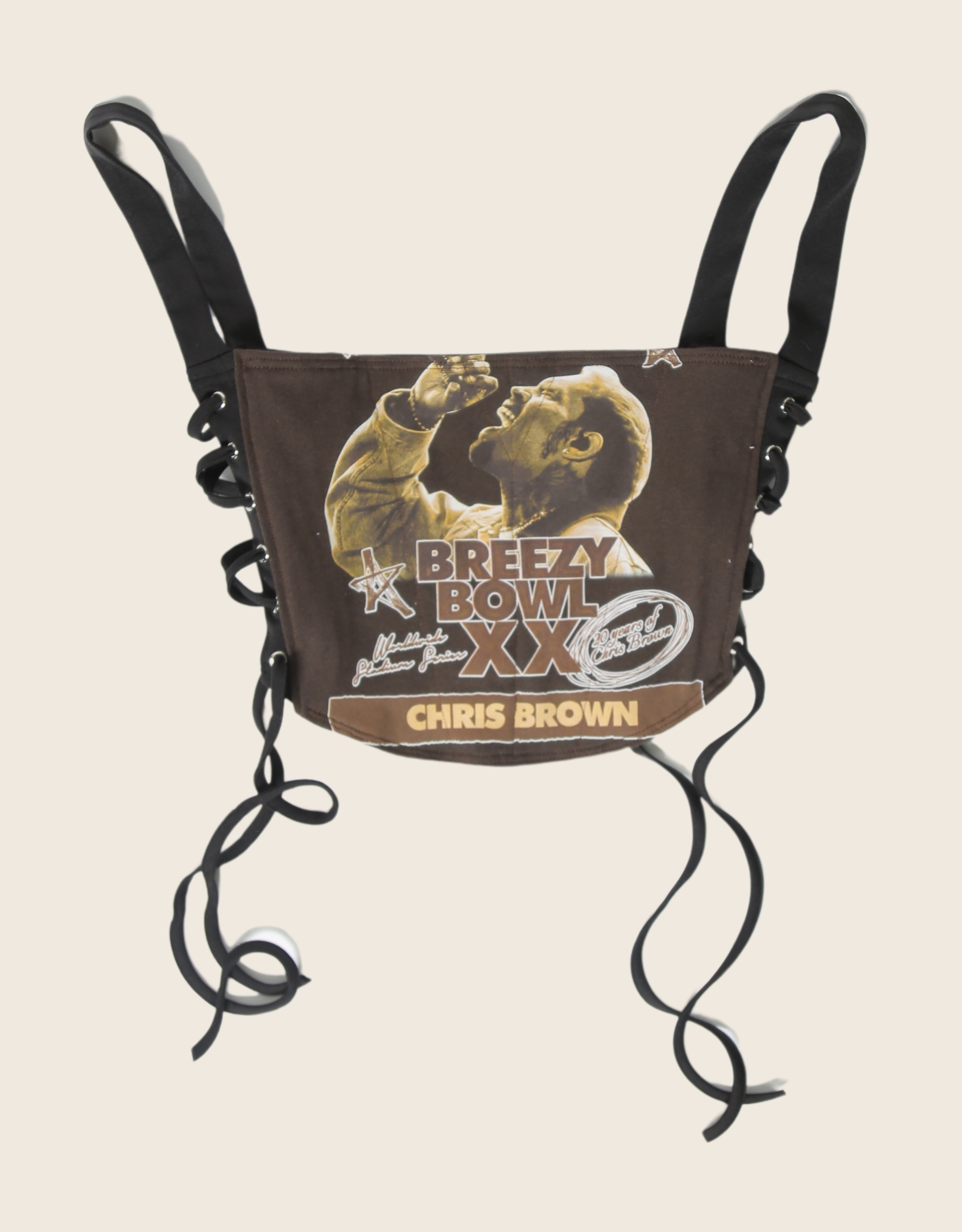 custom Chris Brown "Breezy Bowl" side lace up corset