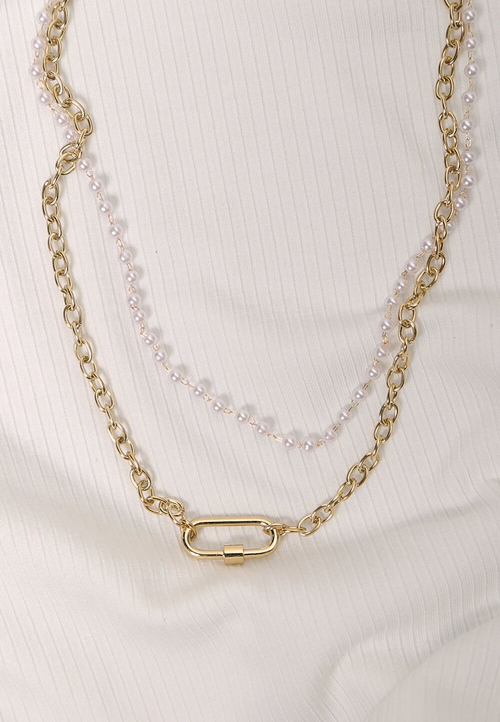 kenzie x koko clip pearl necklace set