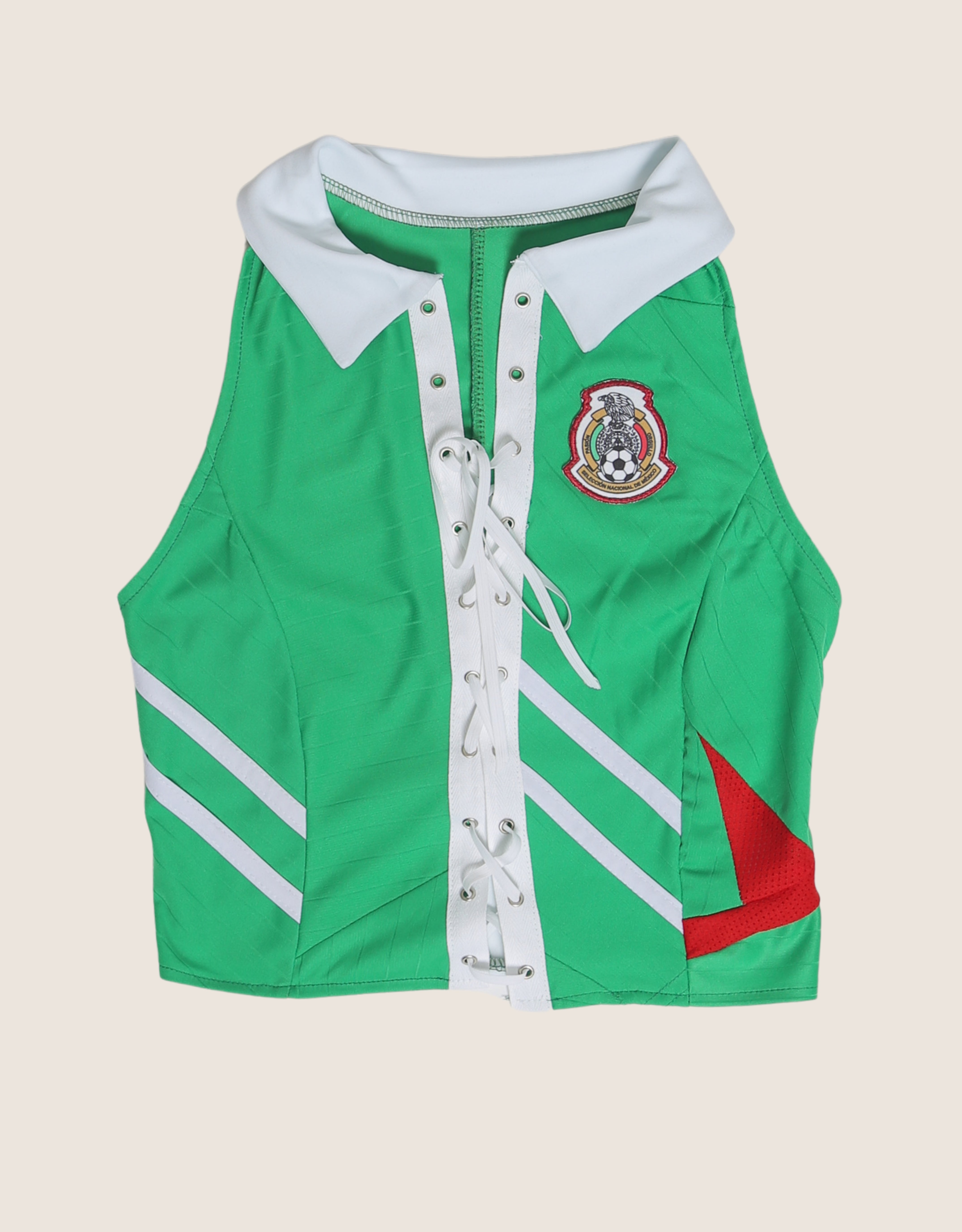 mexico soccer laced up collar tank (s)