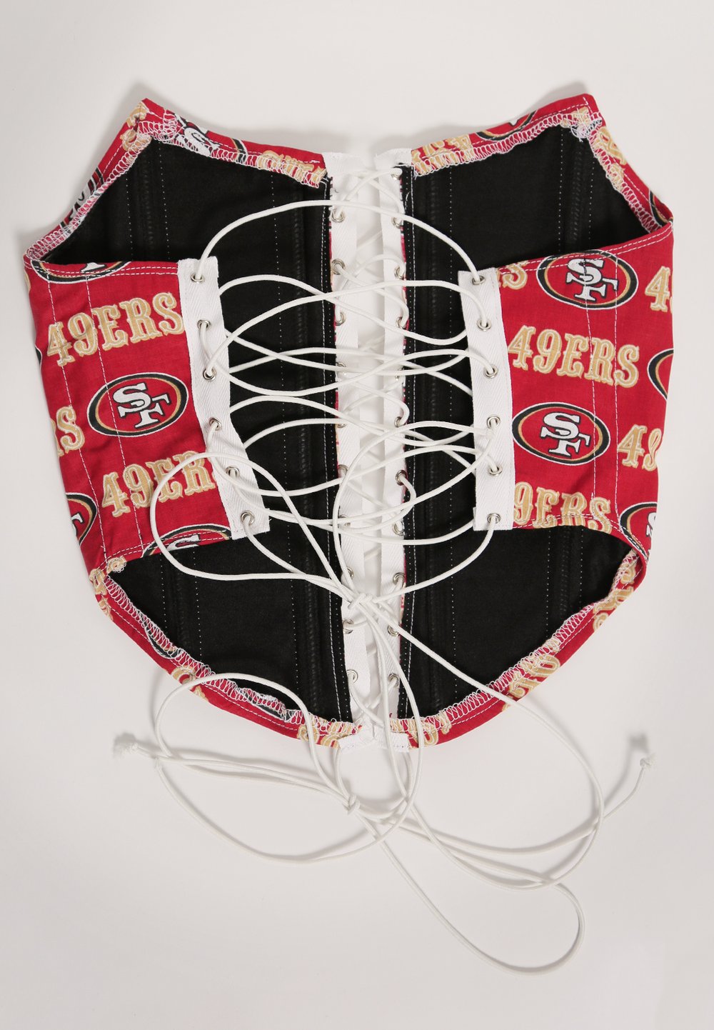 49ers Allover Print Reworked Lace Front Corset