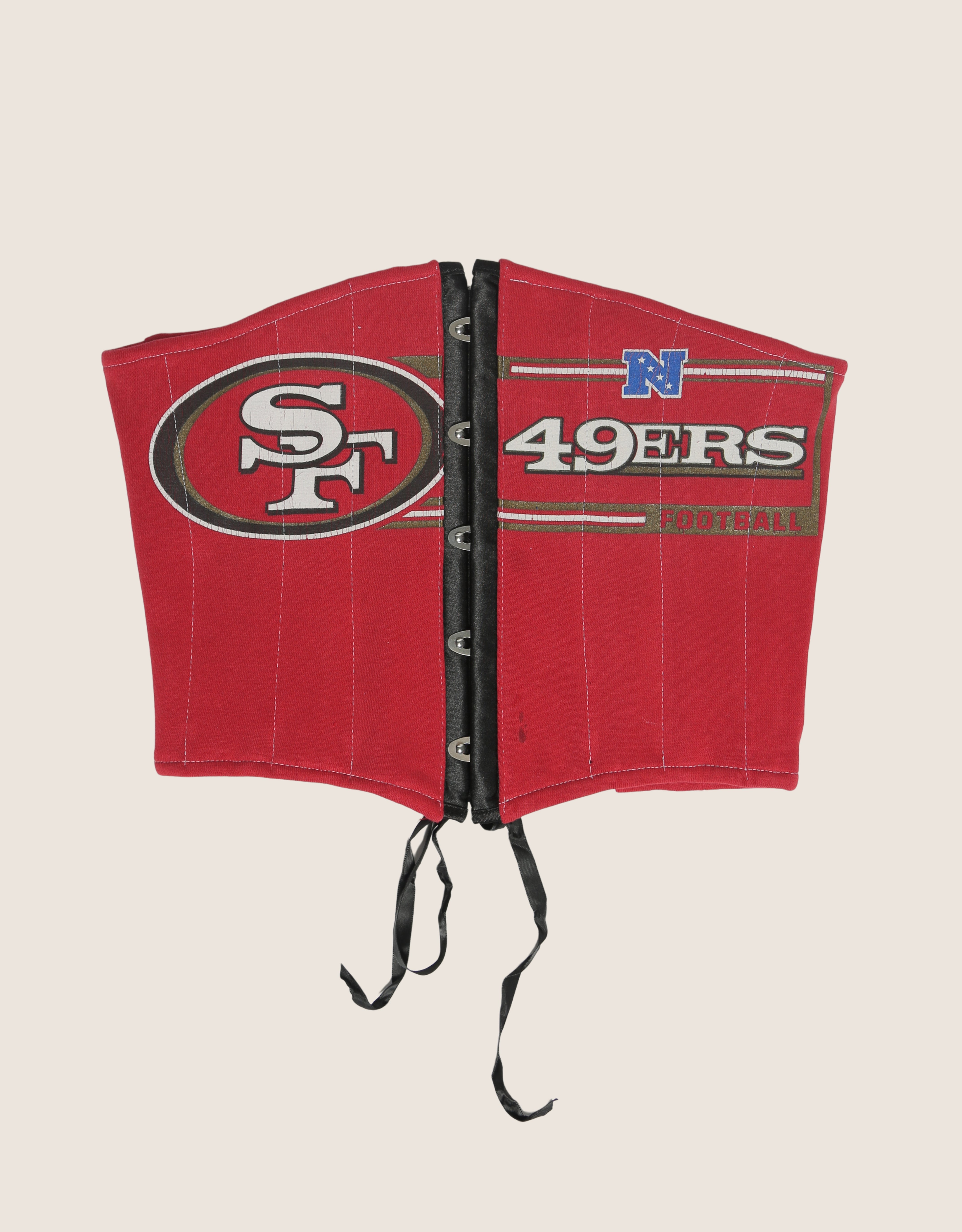 49ers reworked snap corset with sweatshirt shrug (s/m)