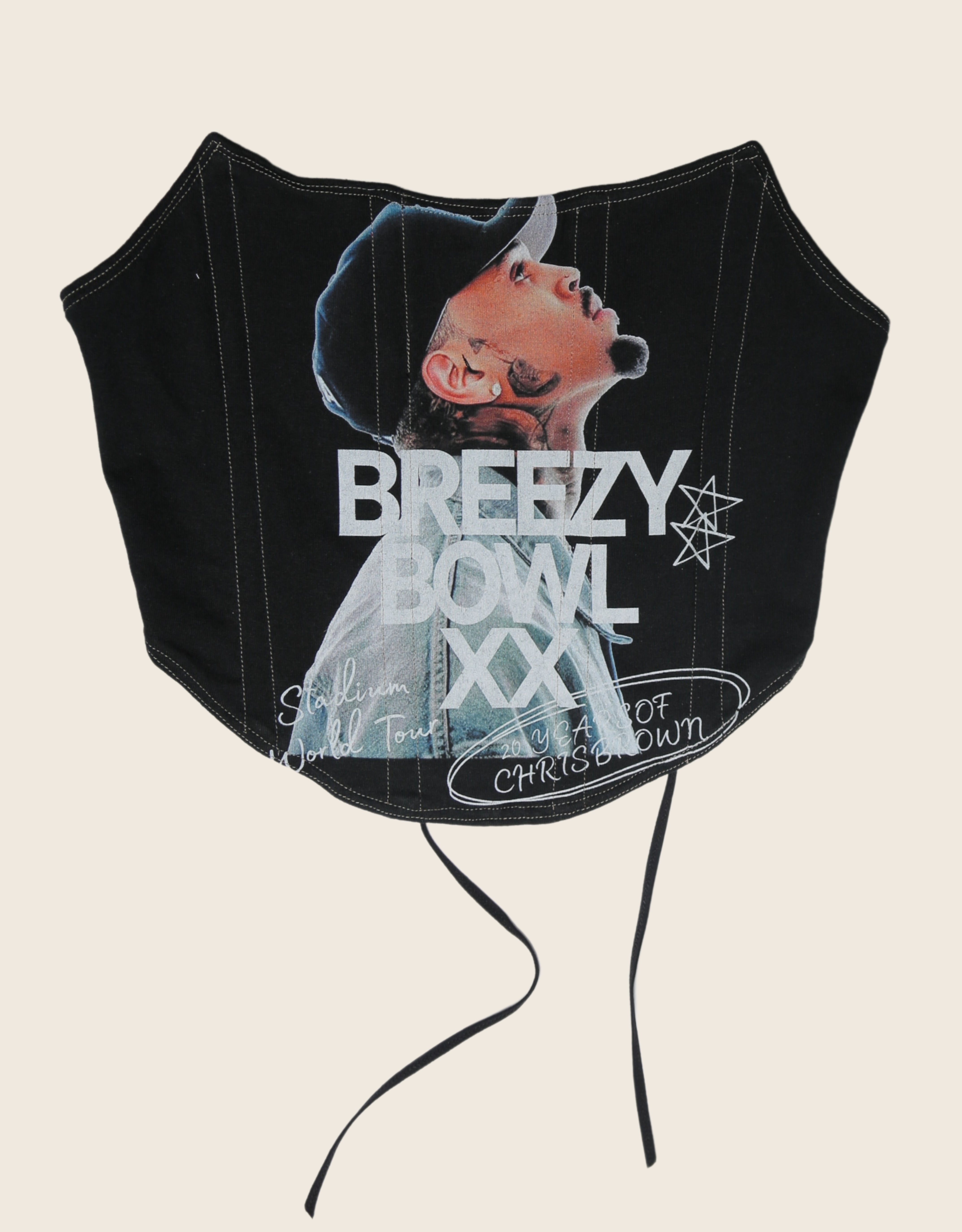 custom Chris Brown "Breezy Bowl" strapless corset