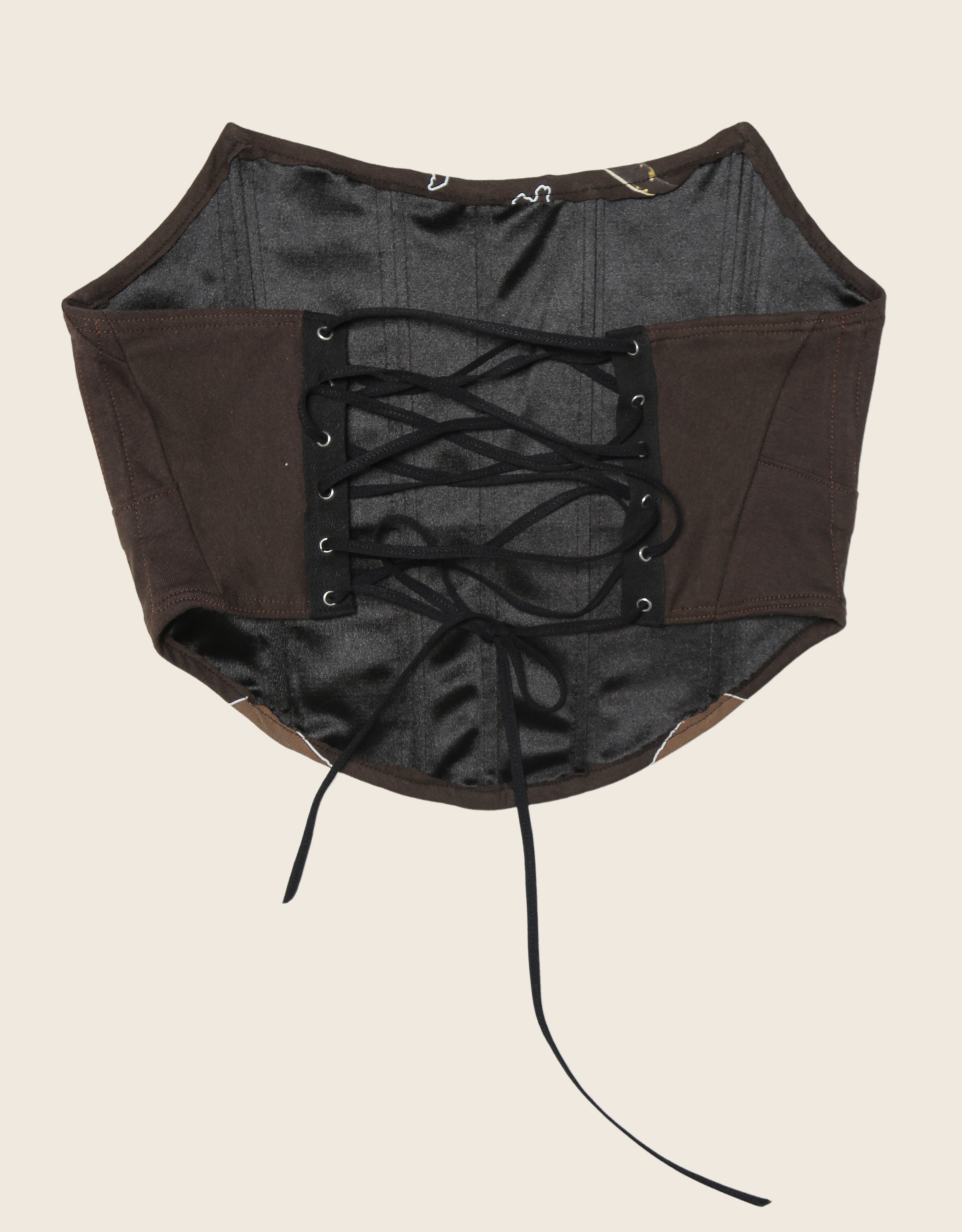 custom Chris Brown "Breezy Bowl" brown stars strapless corset