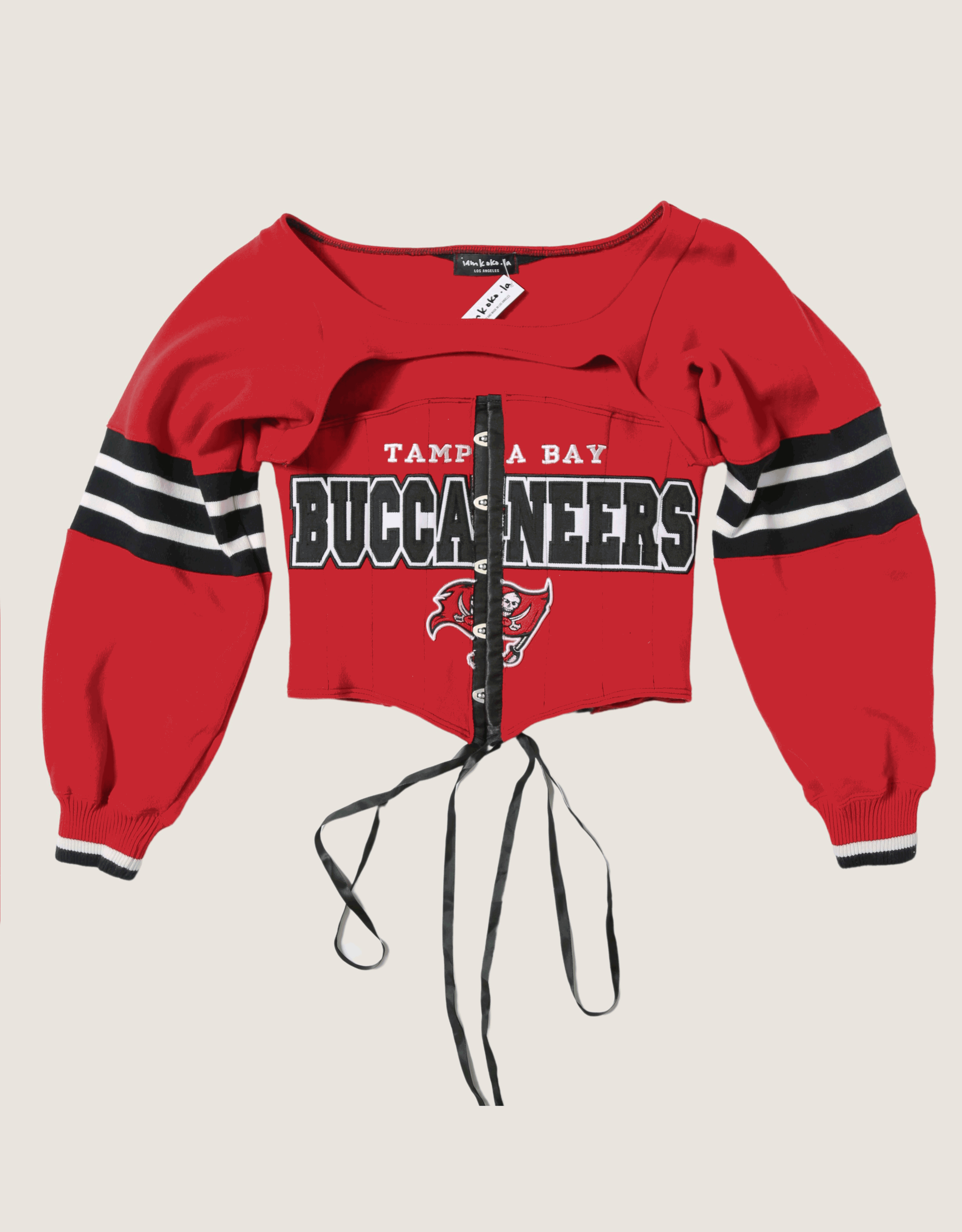 custom reworked snap corset sweatshirt shrug