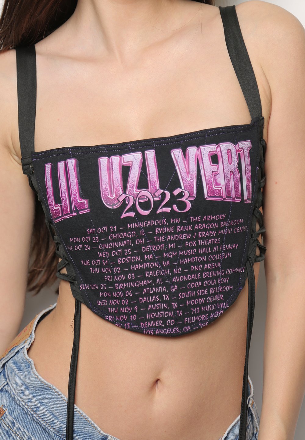 Lil Uzi Vert 2023 side lace up corset