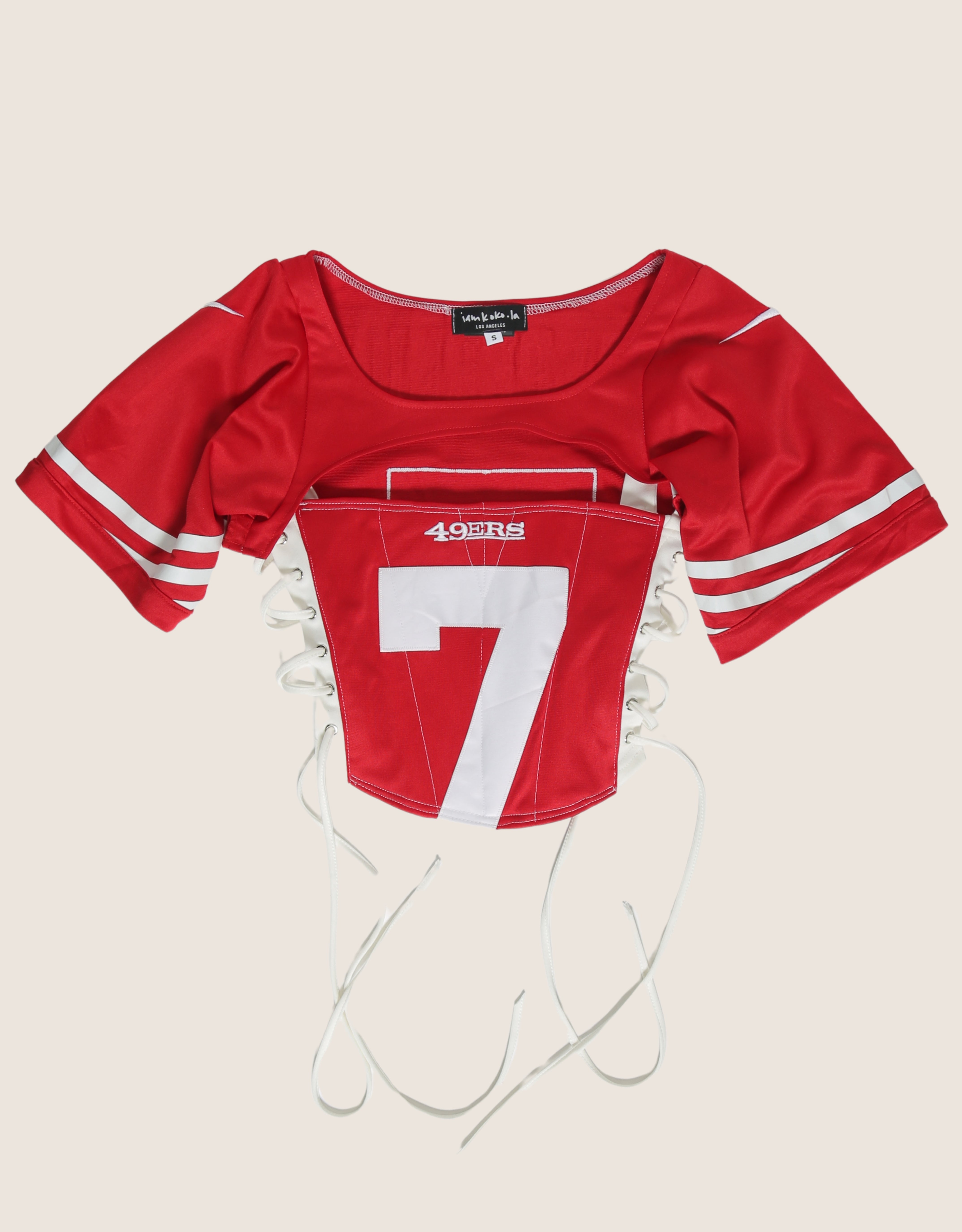 49ers #7 reworked corset with matching shrug (small)