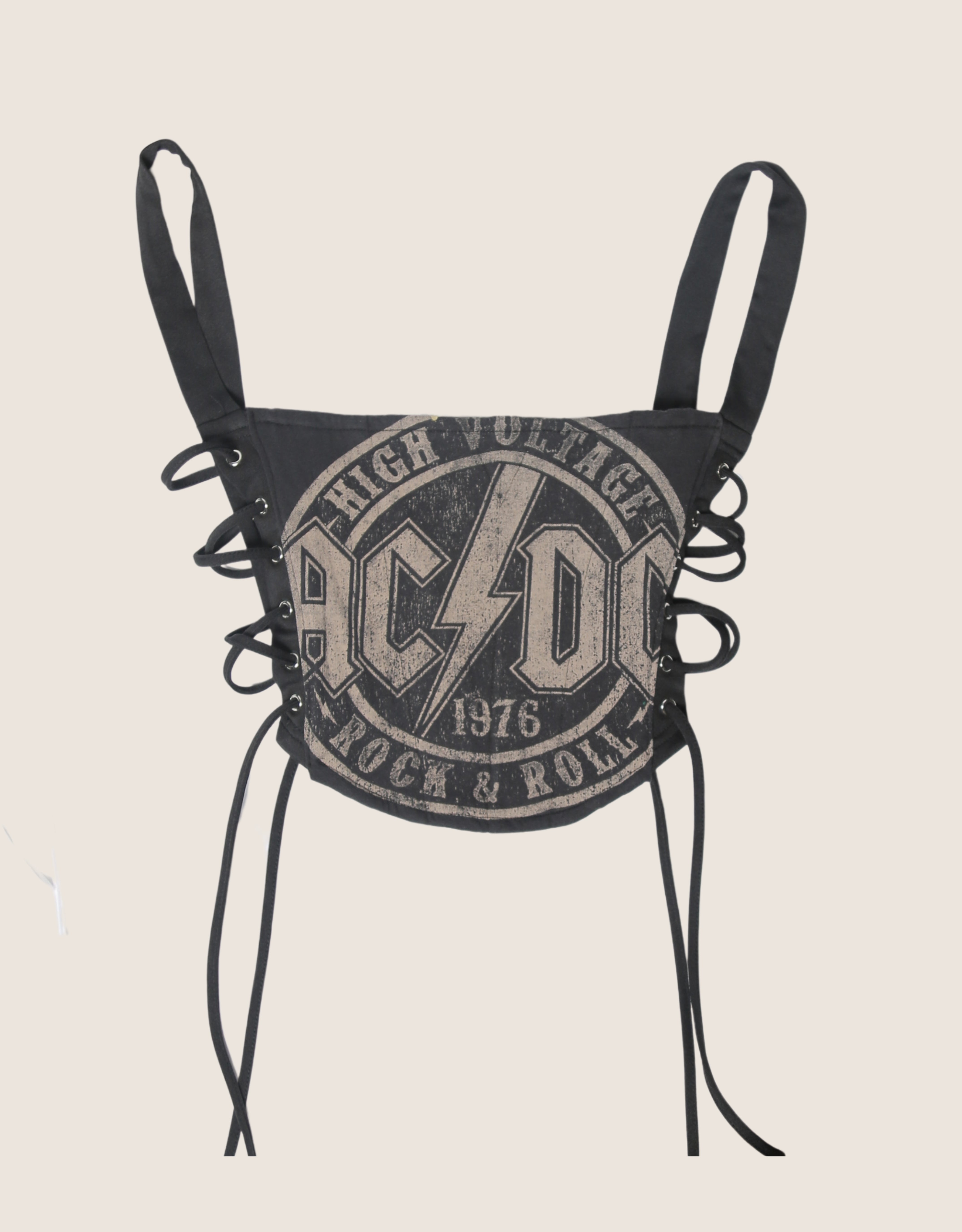 acdc side lace cropped corset (S)