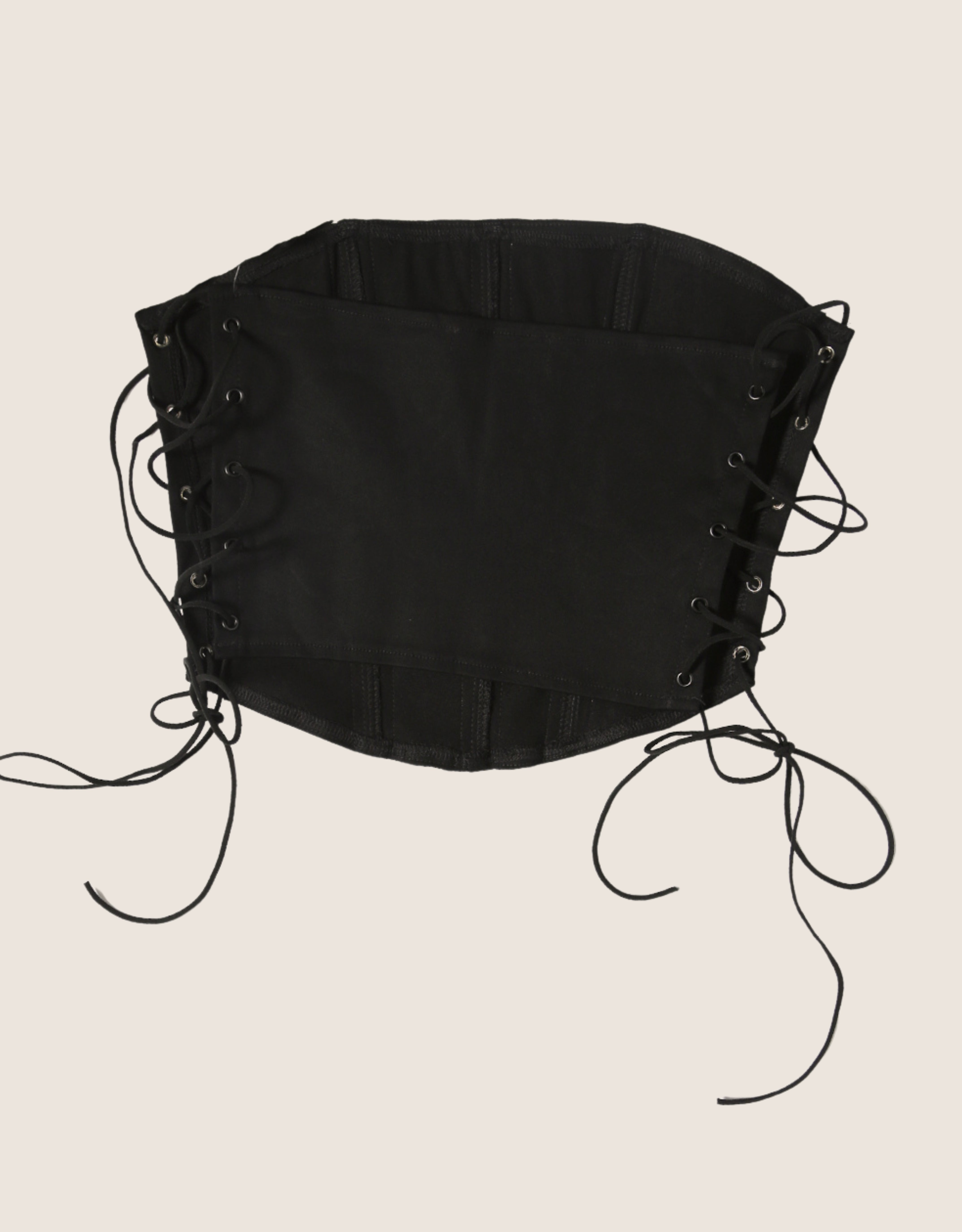 chris brown side lace strapless corset