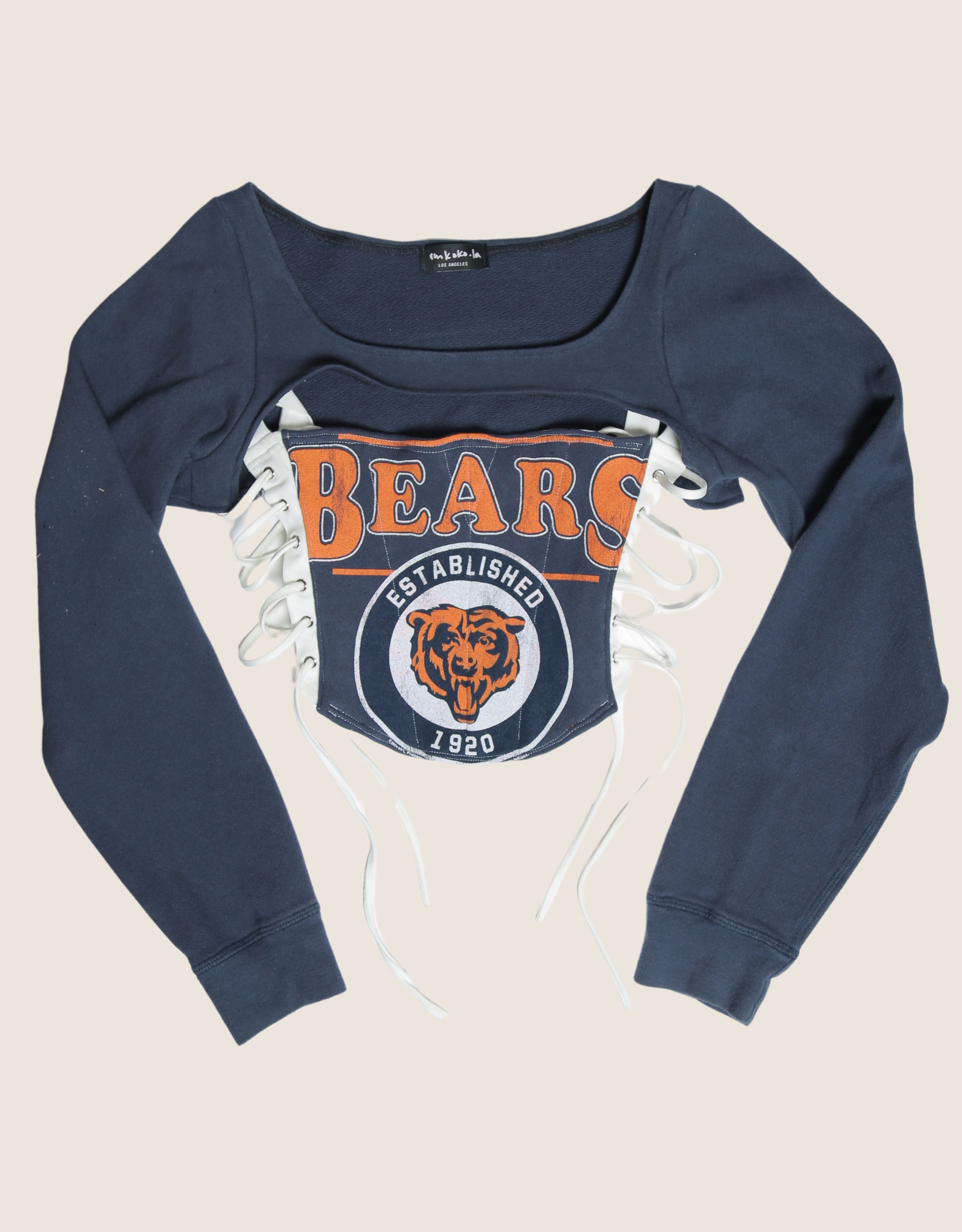 bears reworked side lace corset with sweatshirt shrug (small)