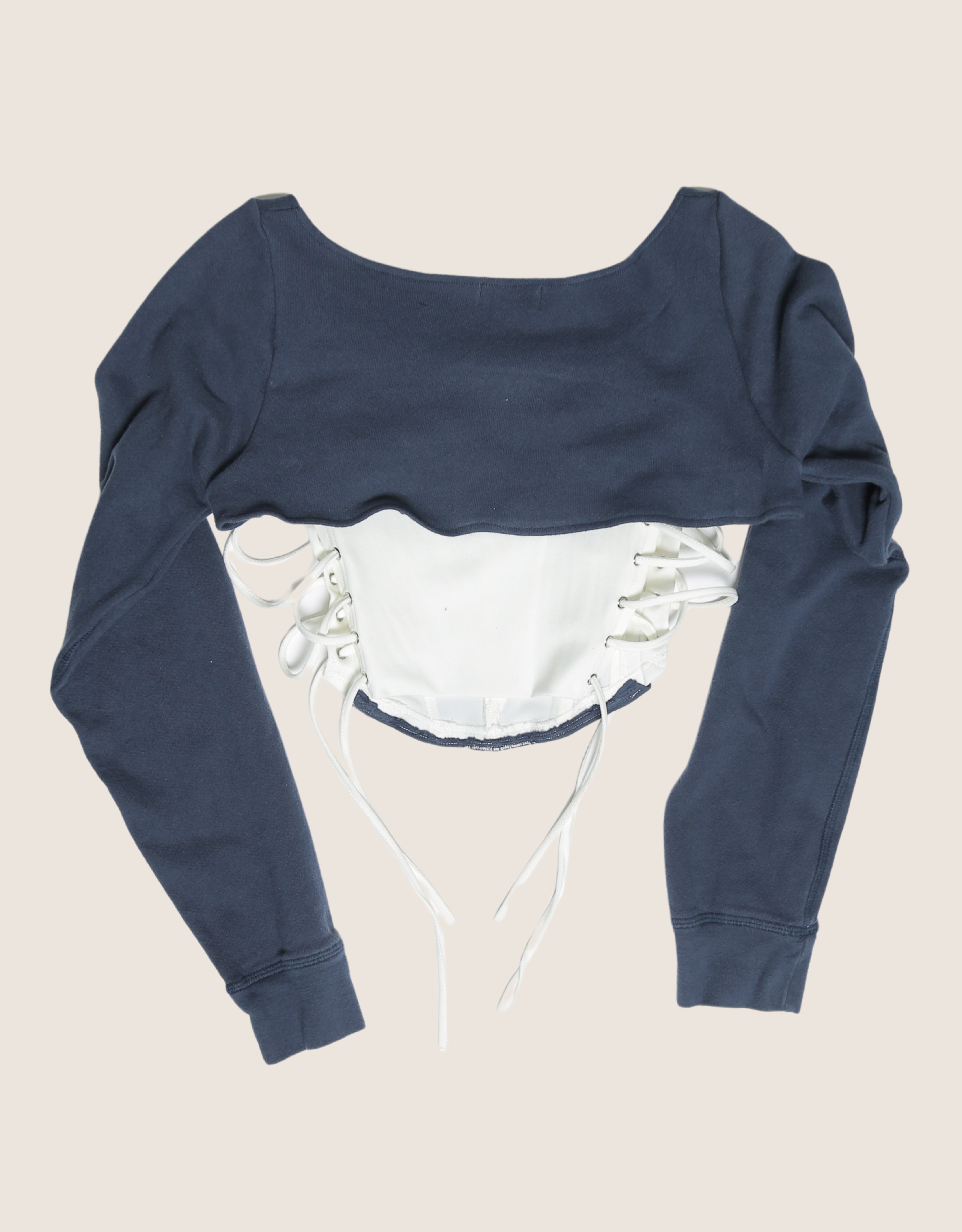 bears reworked side lace corset with sweatshirt shrug (small)