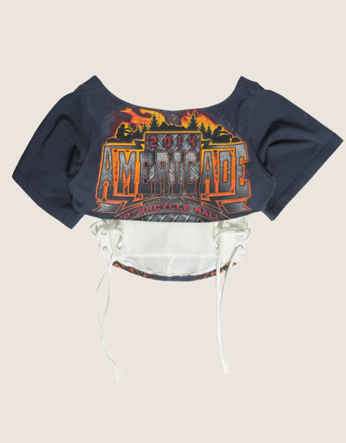 motorcycle rally reworked corset with matching shrug (M)