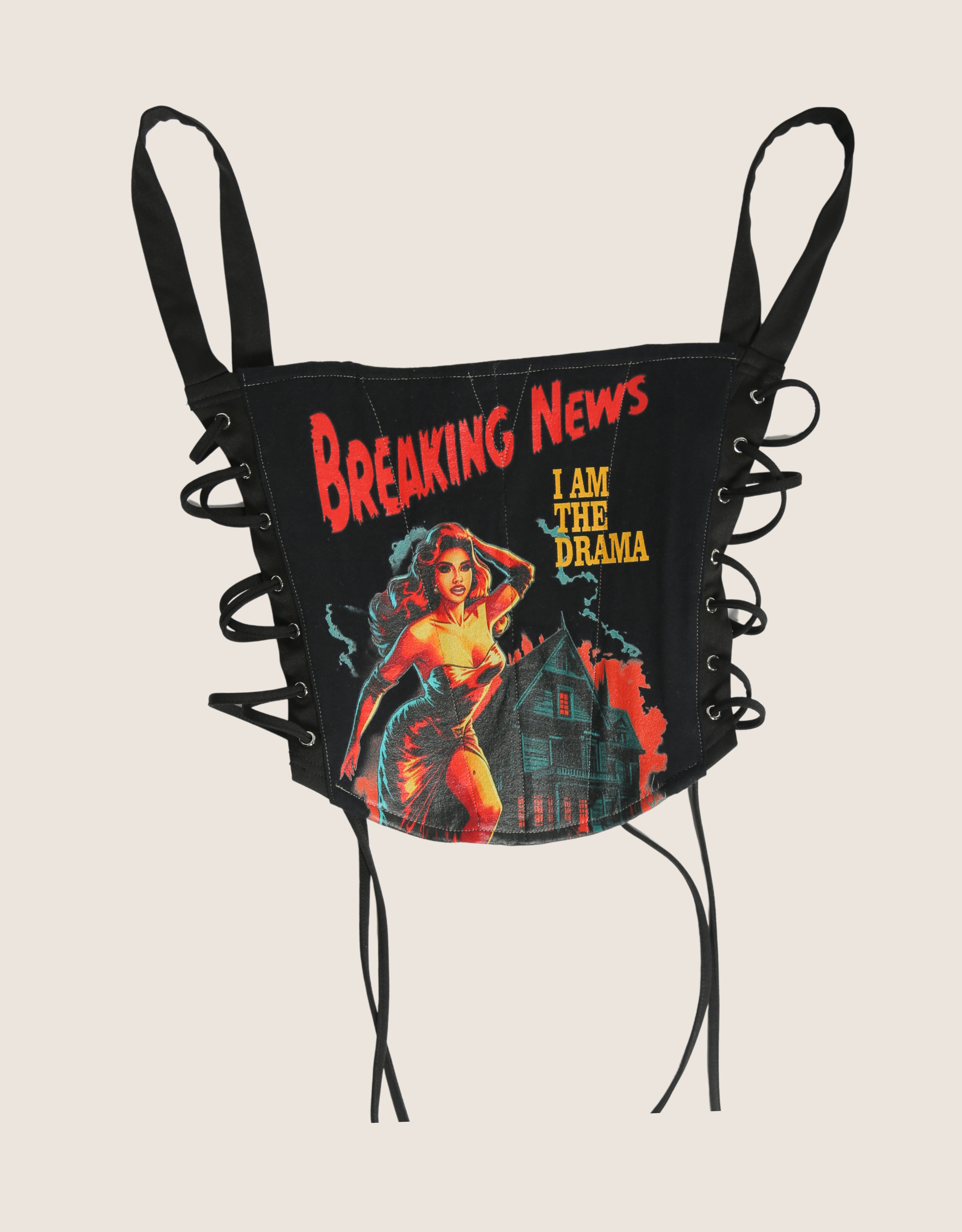 custom cardi b long side lace up corset