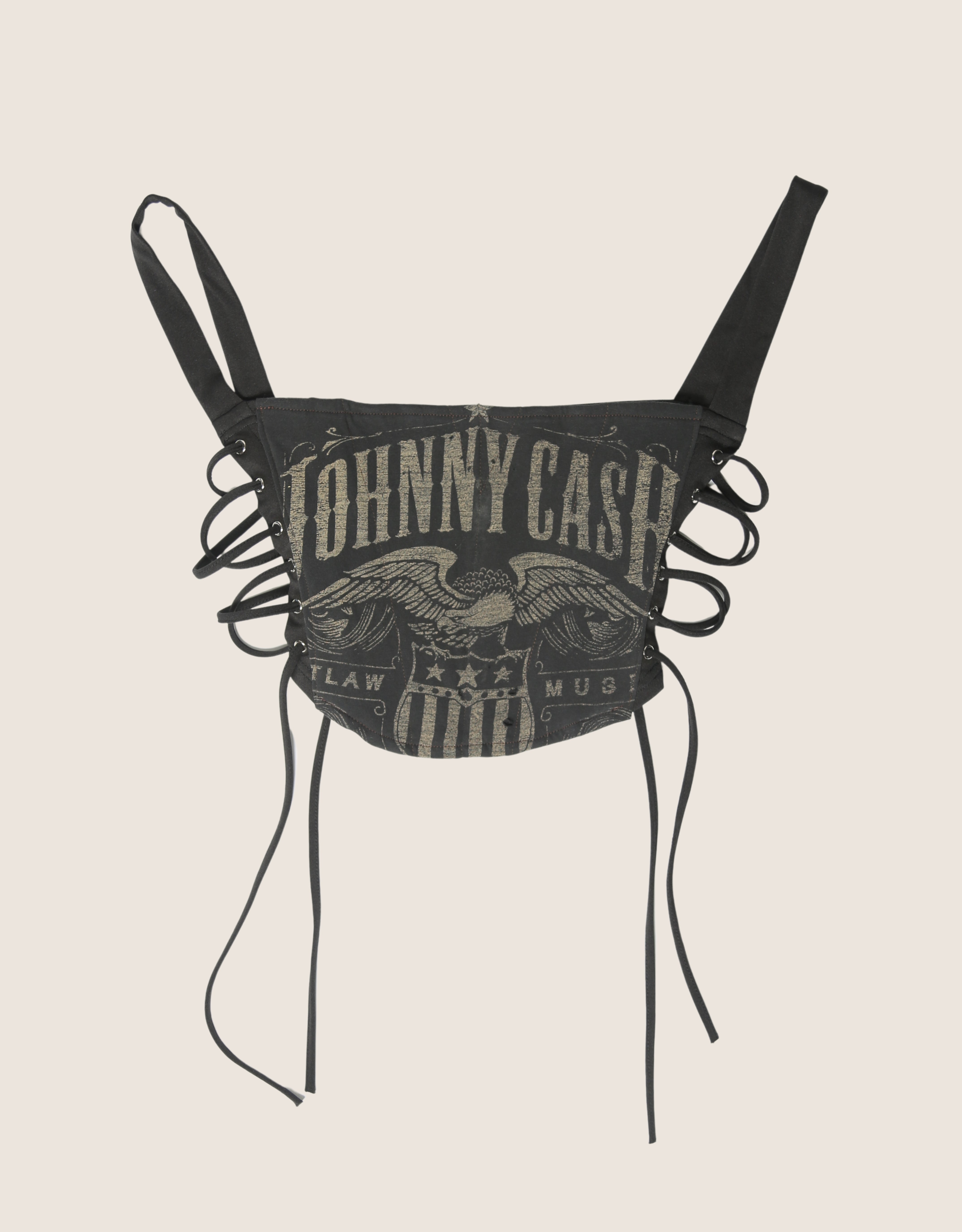 johnny cash reworked corset with matching shrug (m)