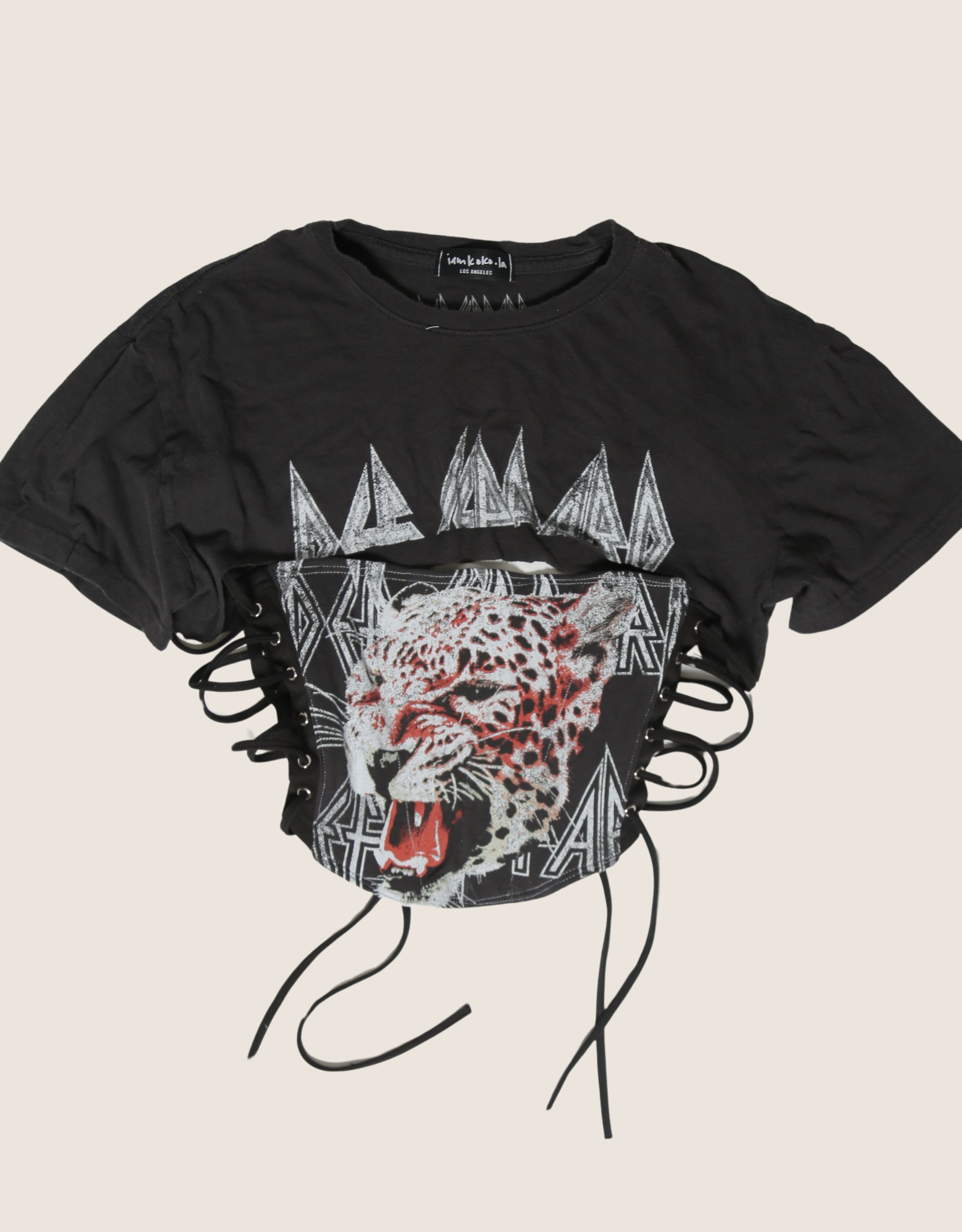 def leppard side lace cropped corset (medium)