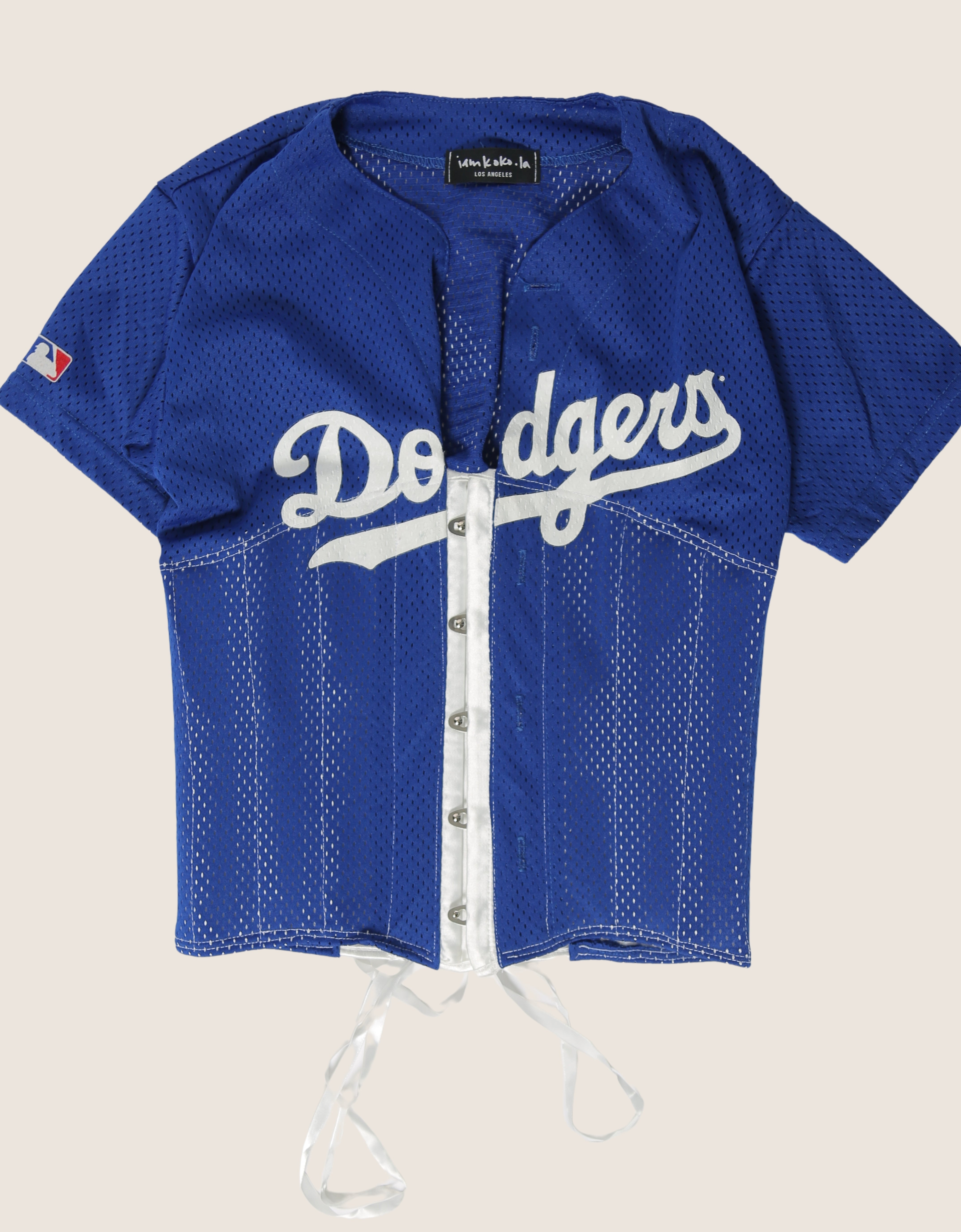 dodgers reworked snap corset jersey (xs/s)