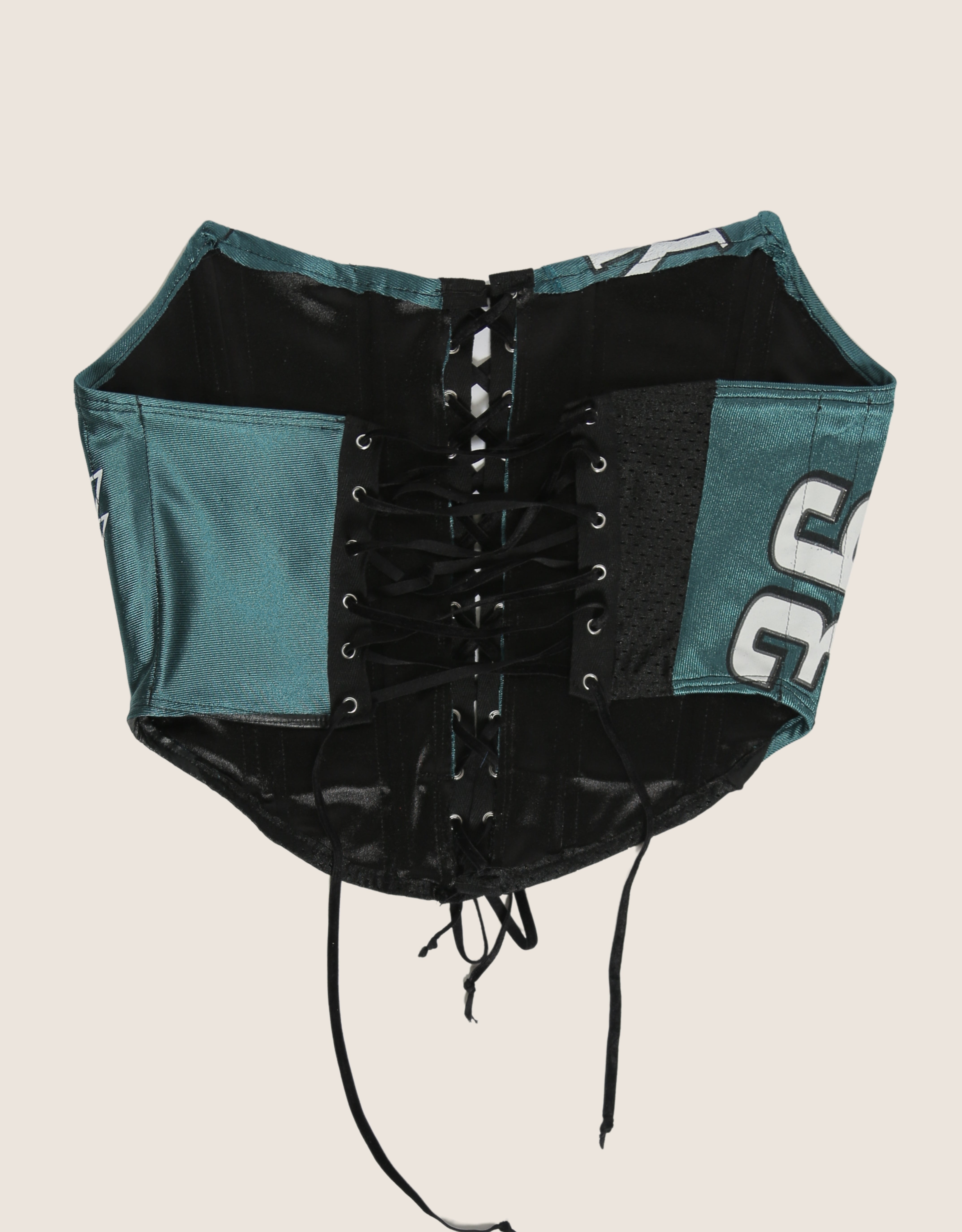 eagles strapless lace front corset (s/m)