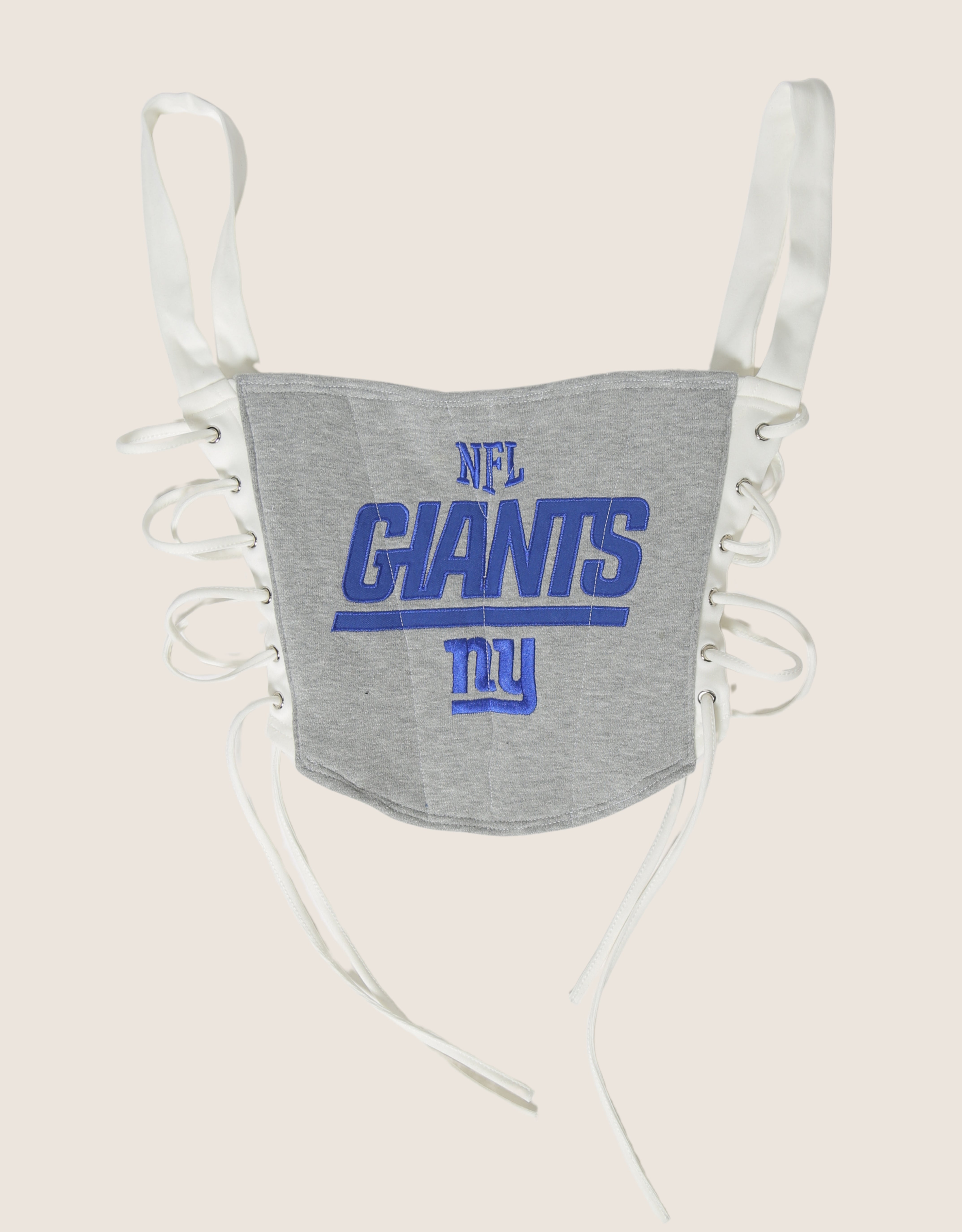 ny giants reworked side lace corset with sweatshirt shrug (small)