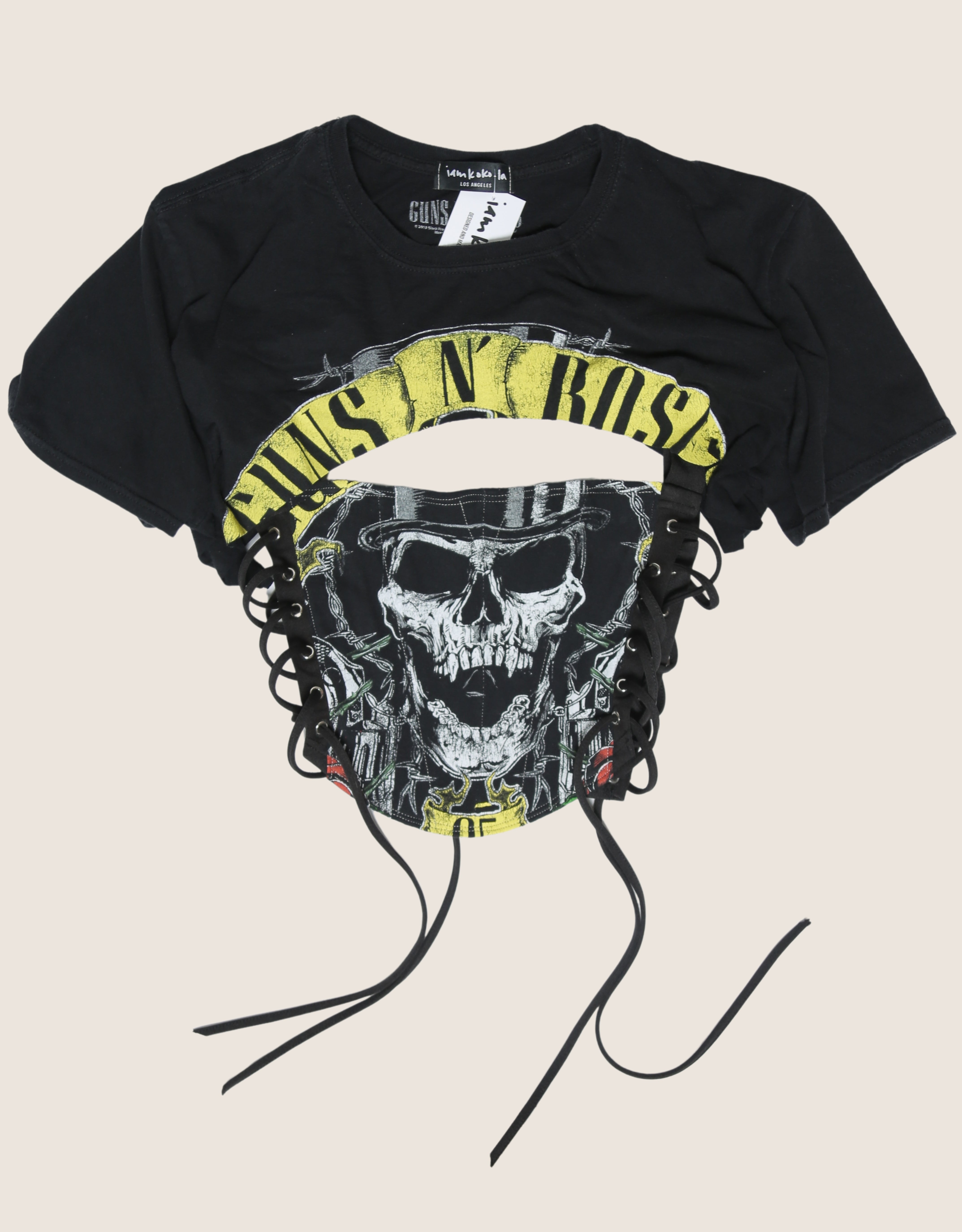 guns n roses side lace cropped corset (small)