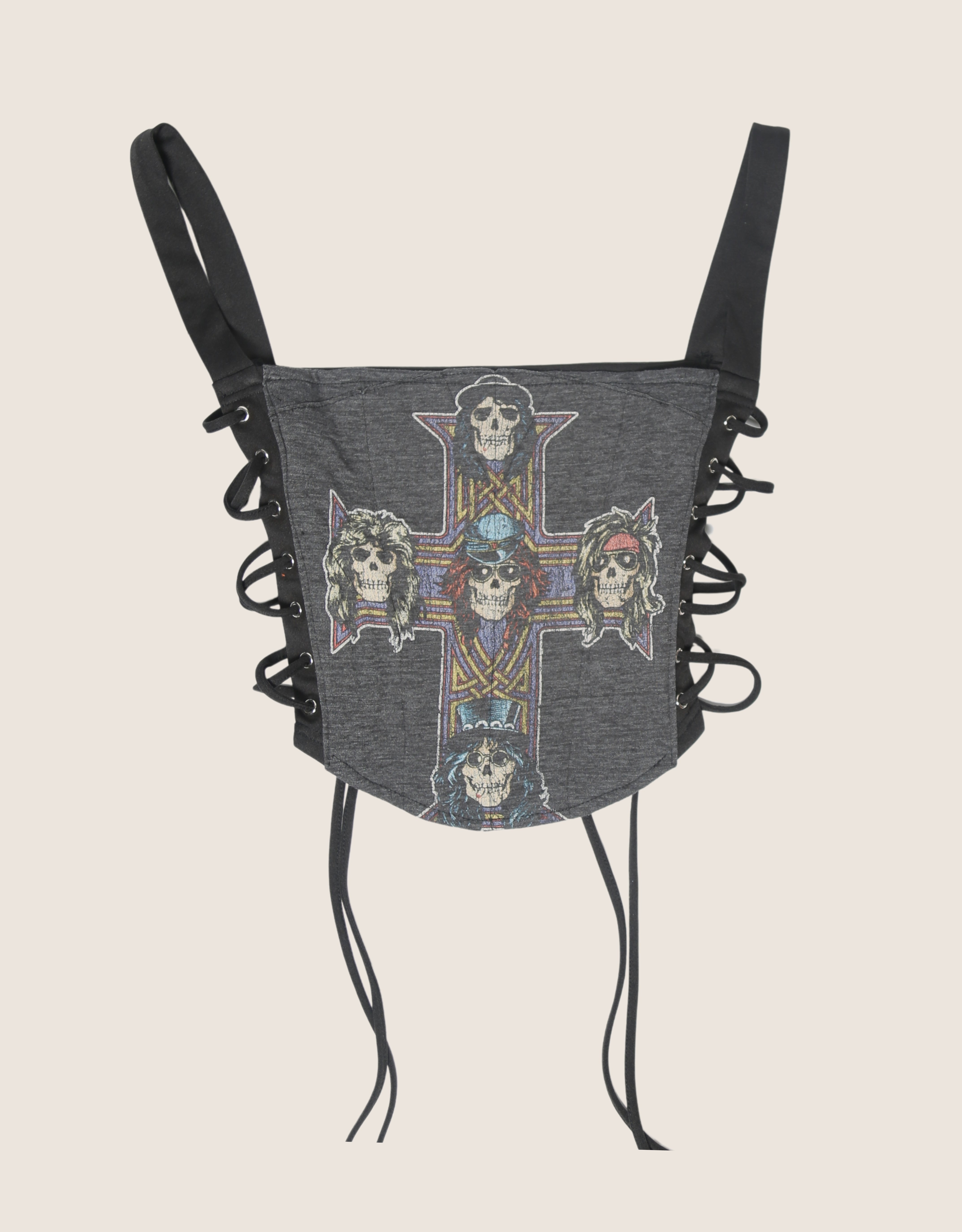 guns n roses reworked corset with matching shrug (M)