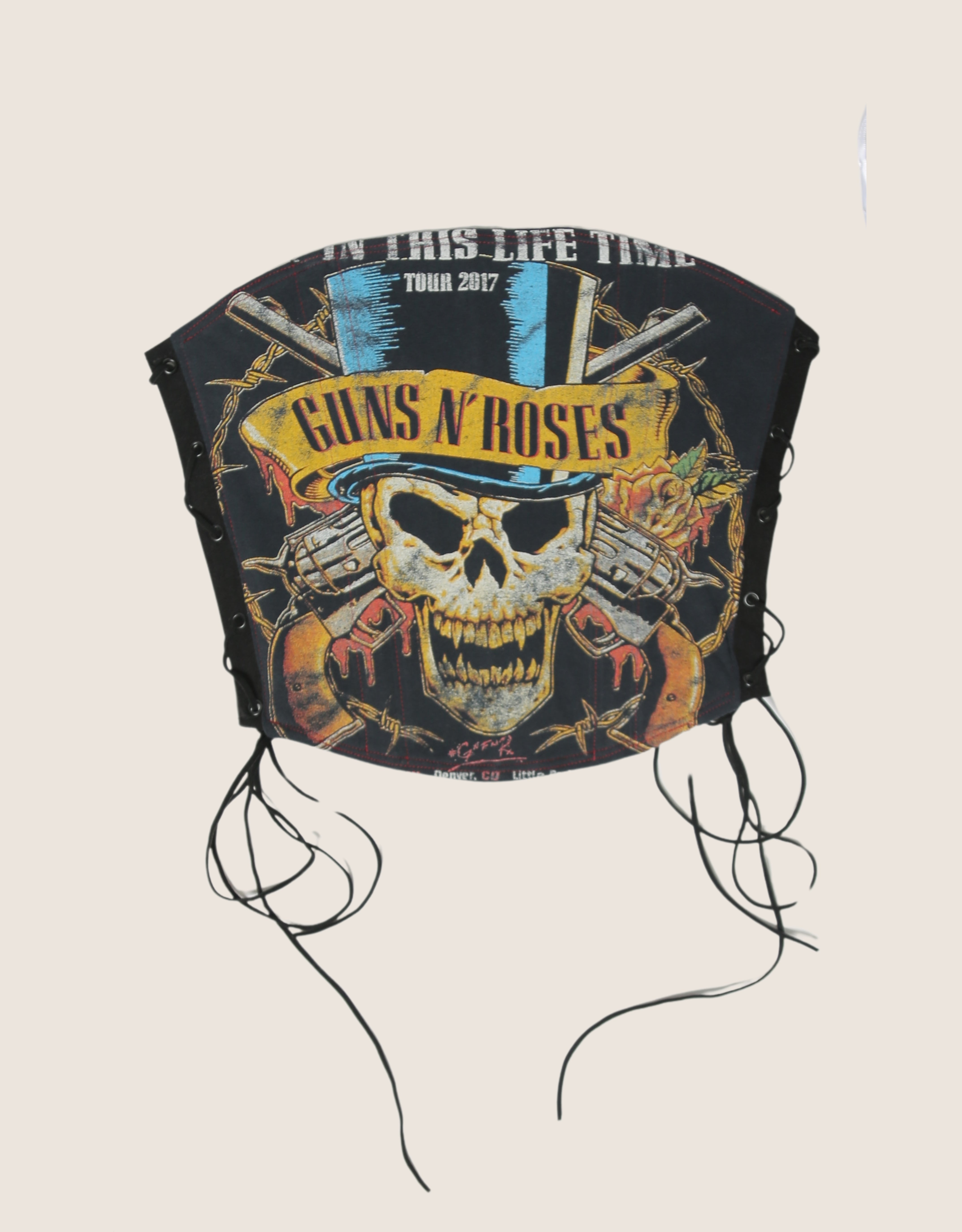 guns n roses side lace strapless corset