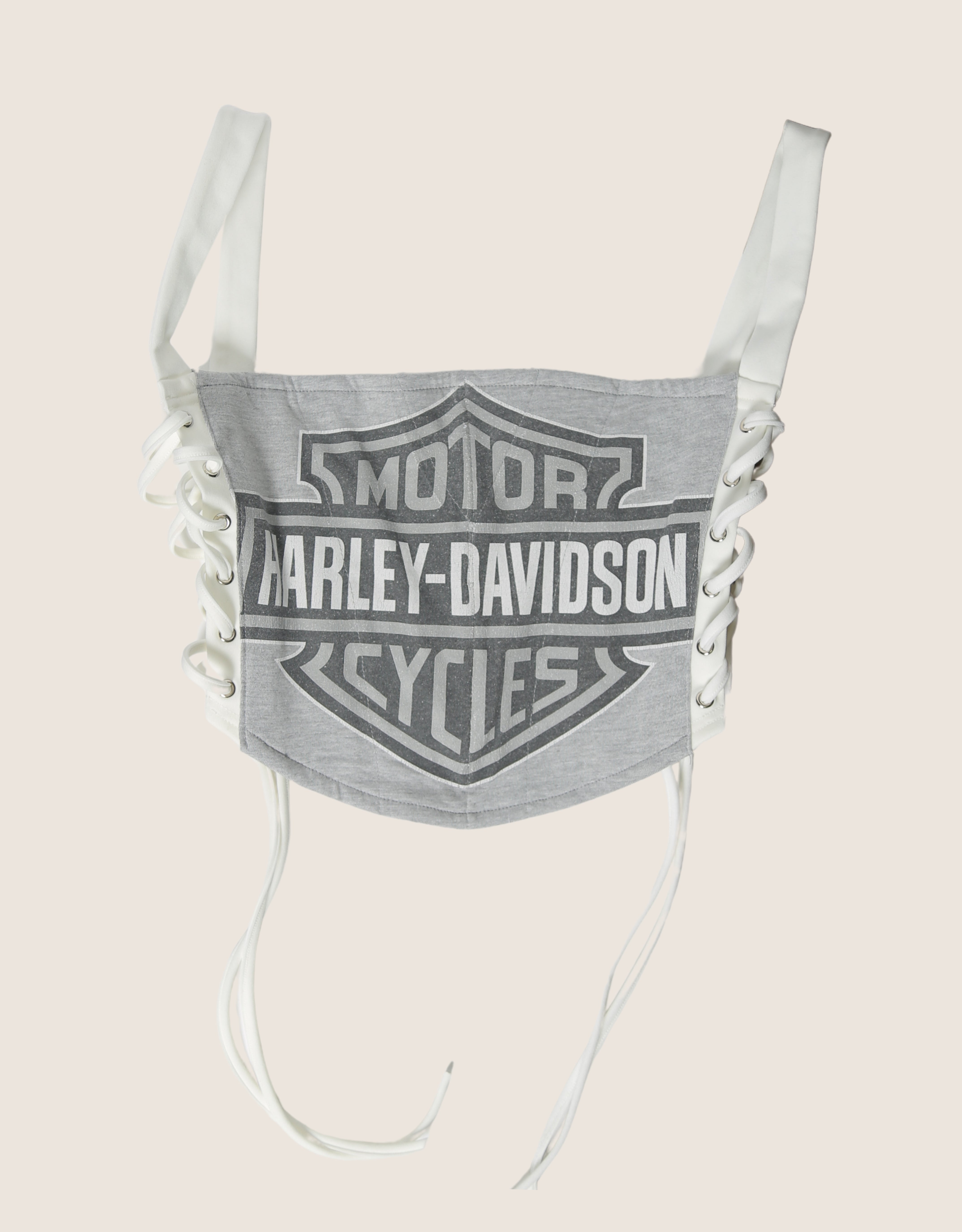 Harley crest side lace cropped length corset (M)