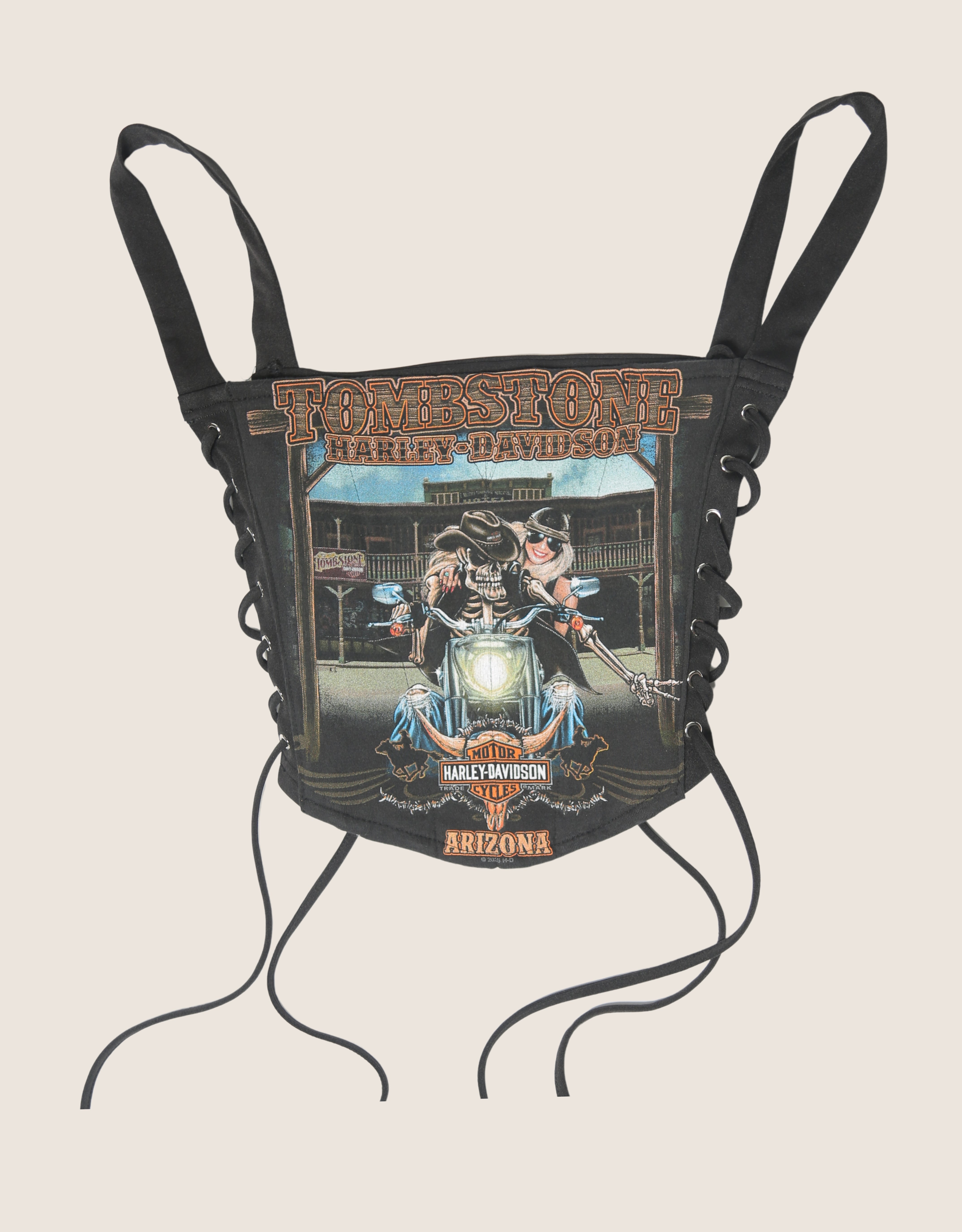 harley tombstone side lace full corset (XS/S)