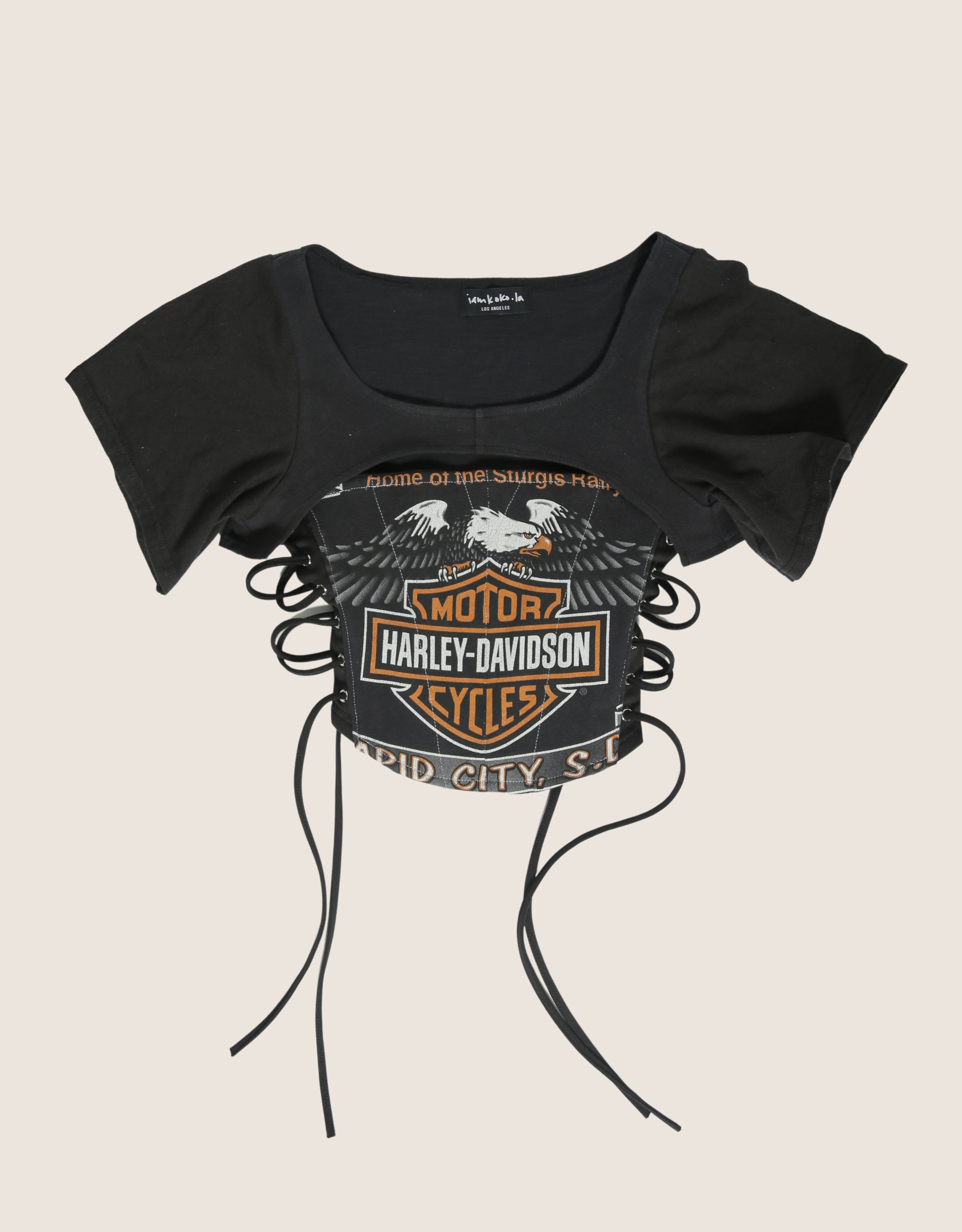 harley eagle reworked corset with matching shrug (s)