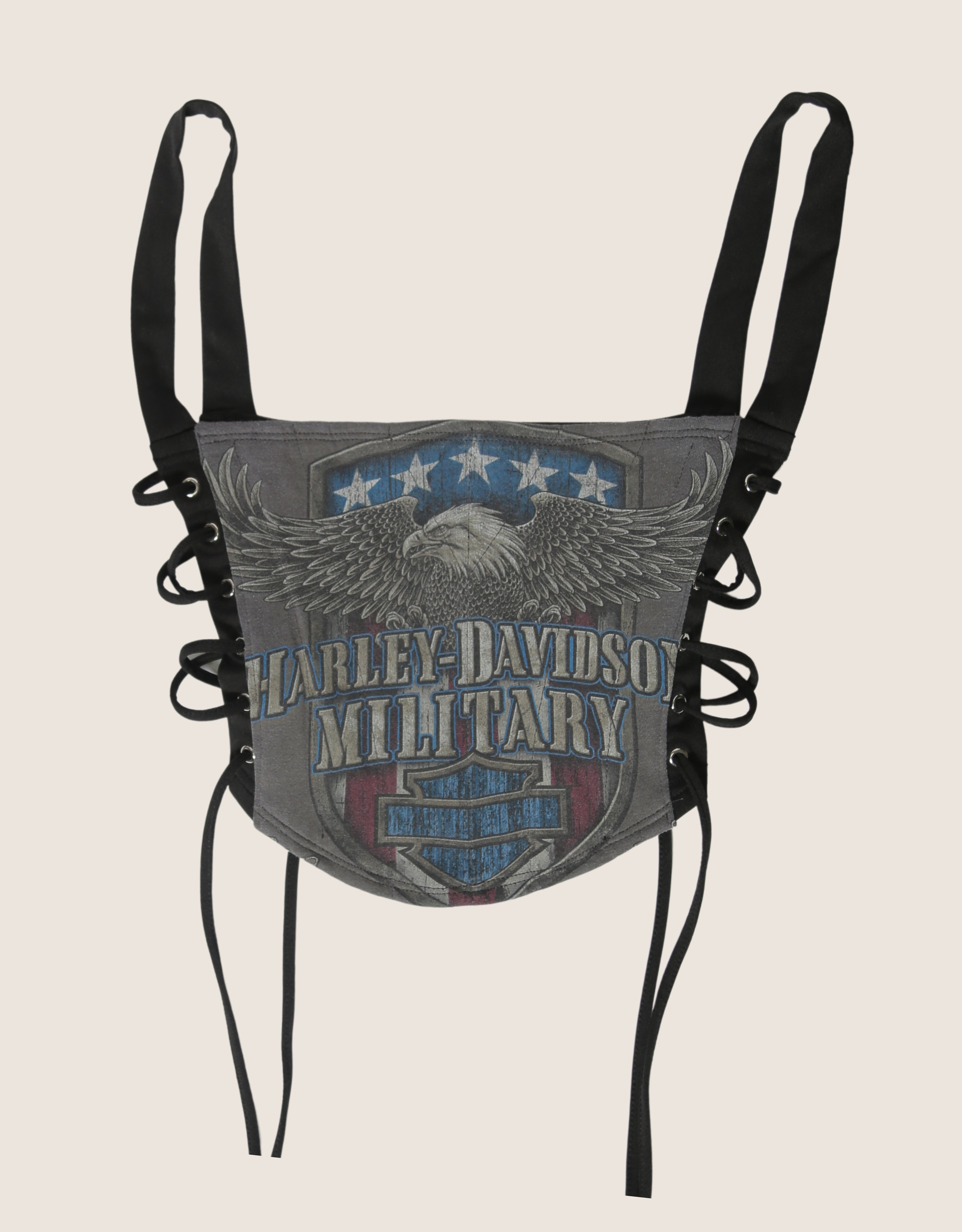 military harley side lace cropped corset (XS)