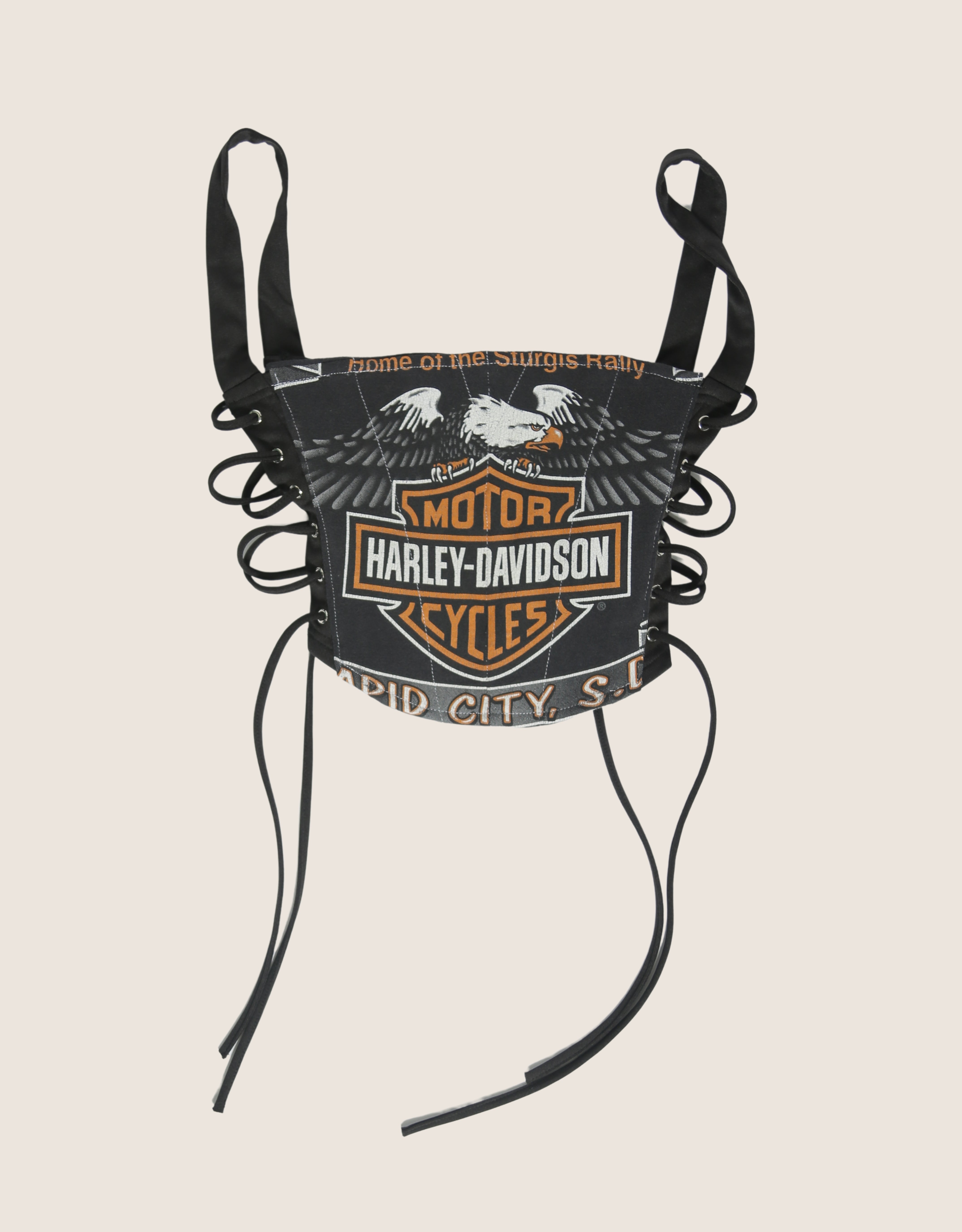 harley eagle reworked corset with matching shrug (s)