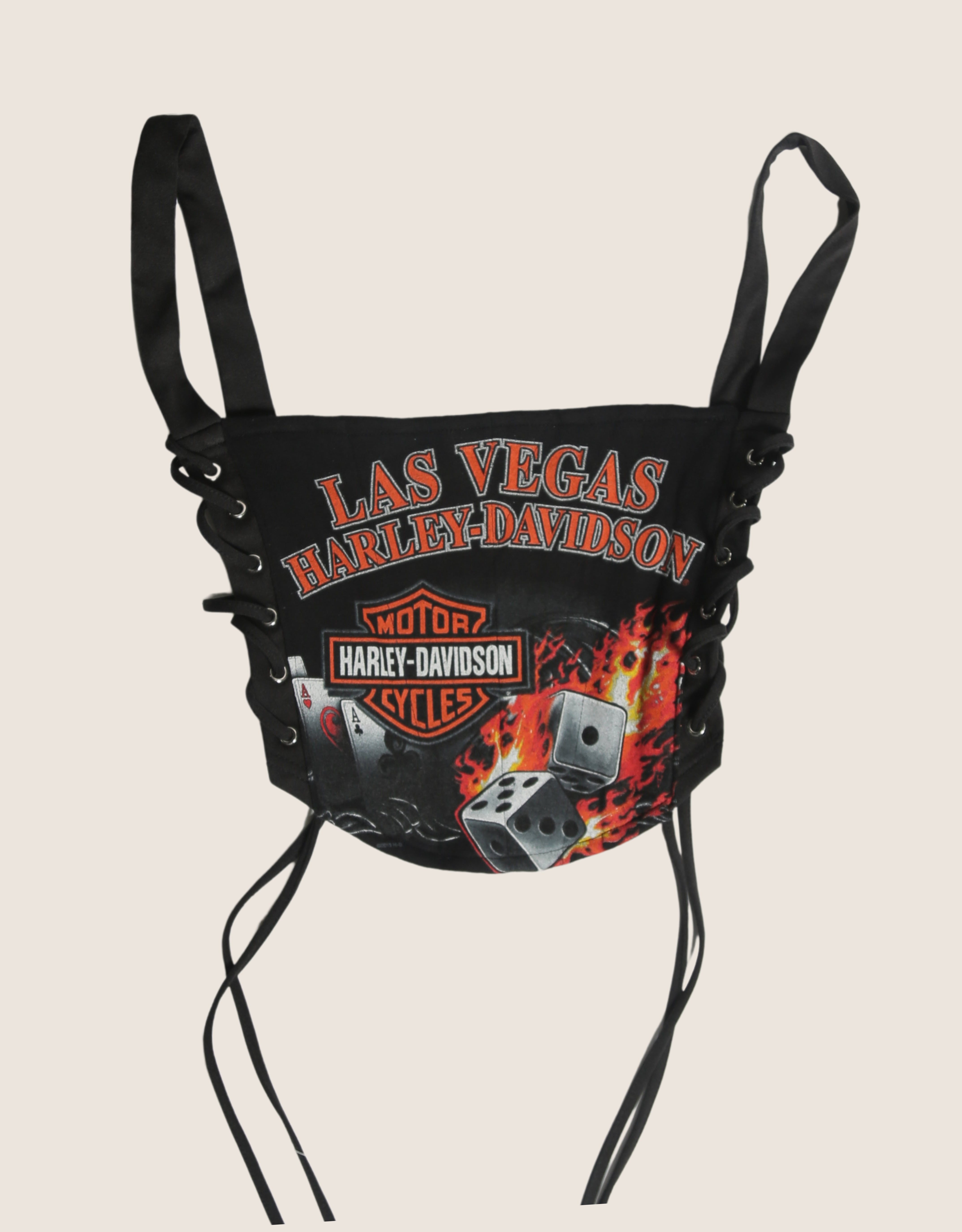 harley dice side lace cropped corset (XS/S)