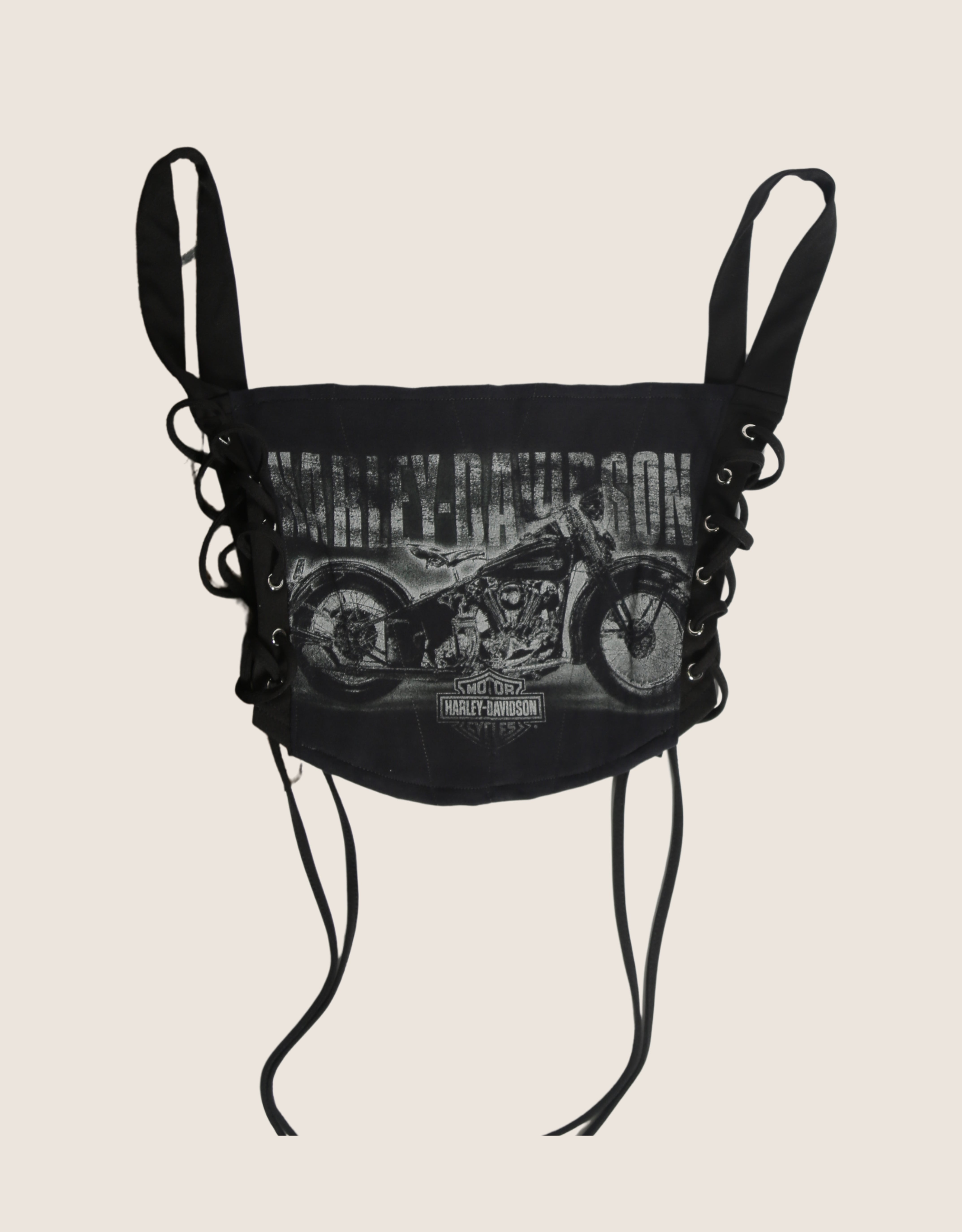 harley bike side lace cropped corset (S/M)