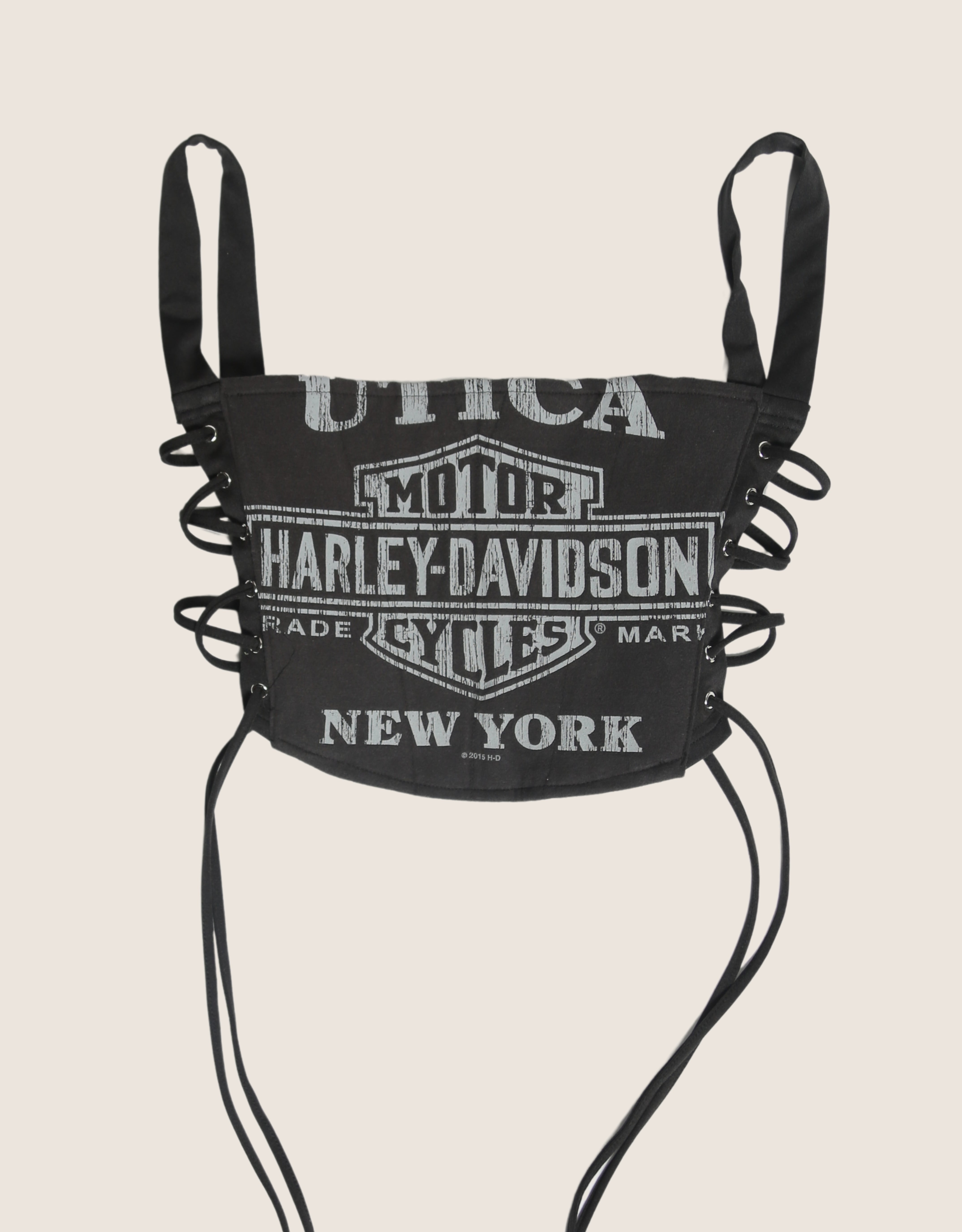 harley new york side lace cropped corset (M)