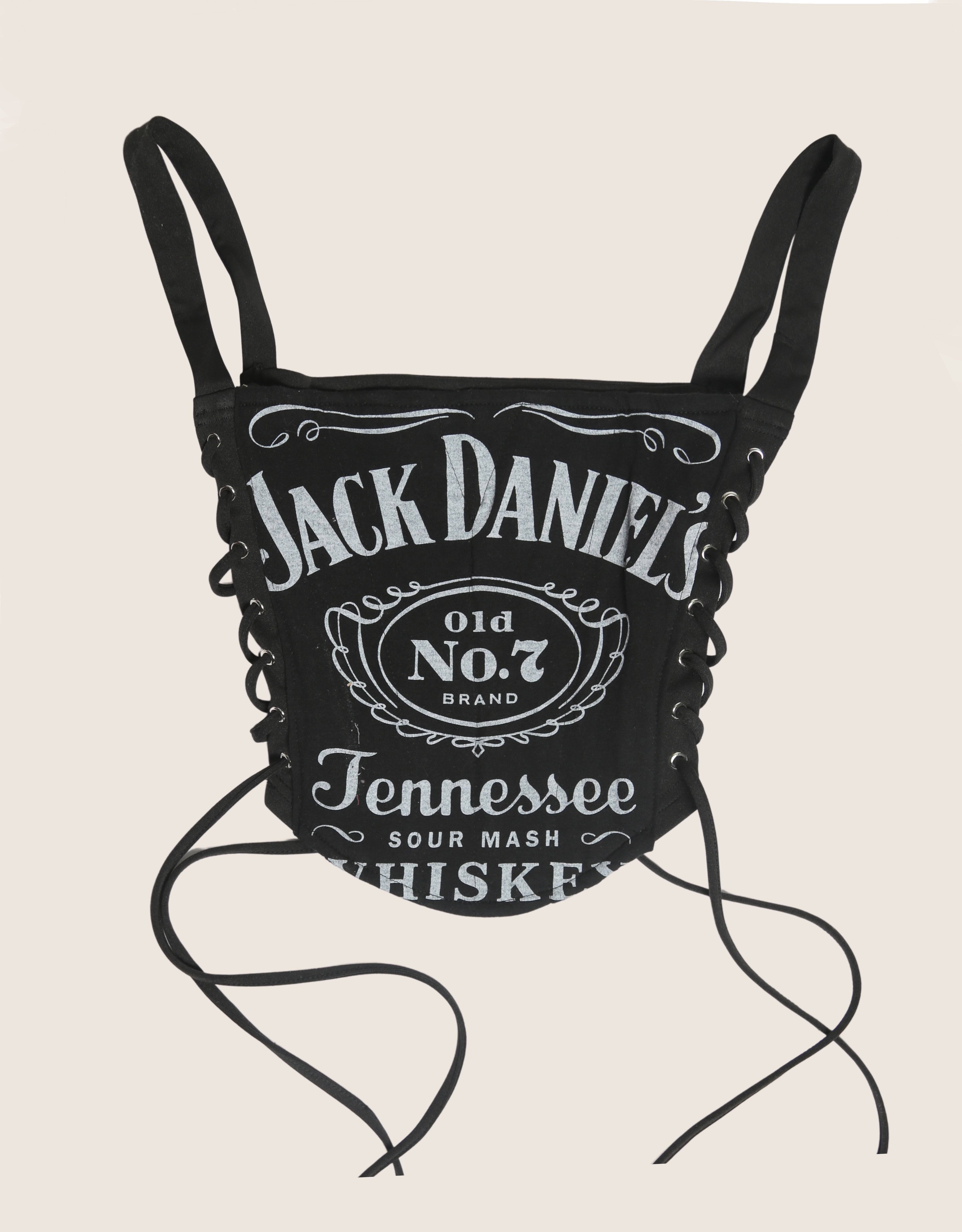 jack daniels side lace full corset (XS/S)