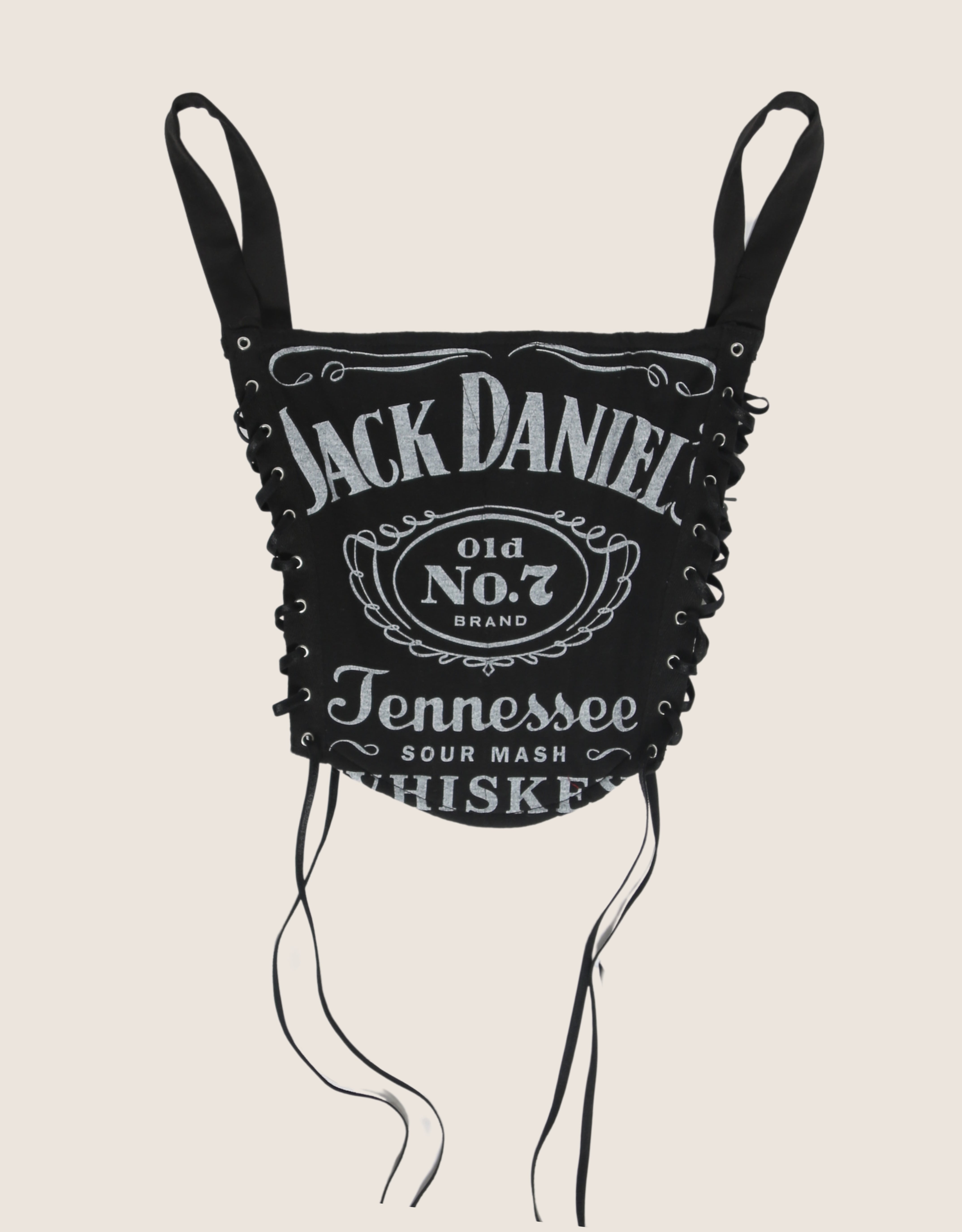 jack daniels side lace full length corset (XS/S)
