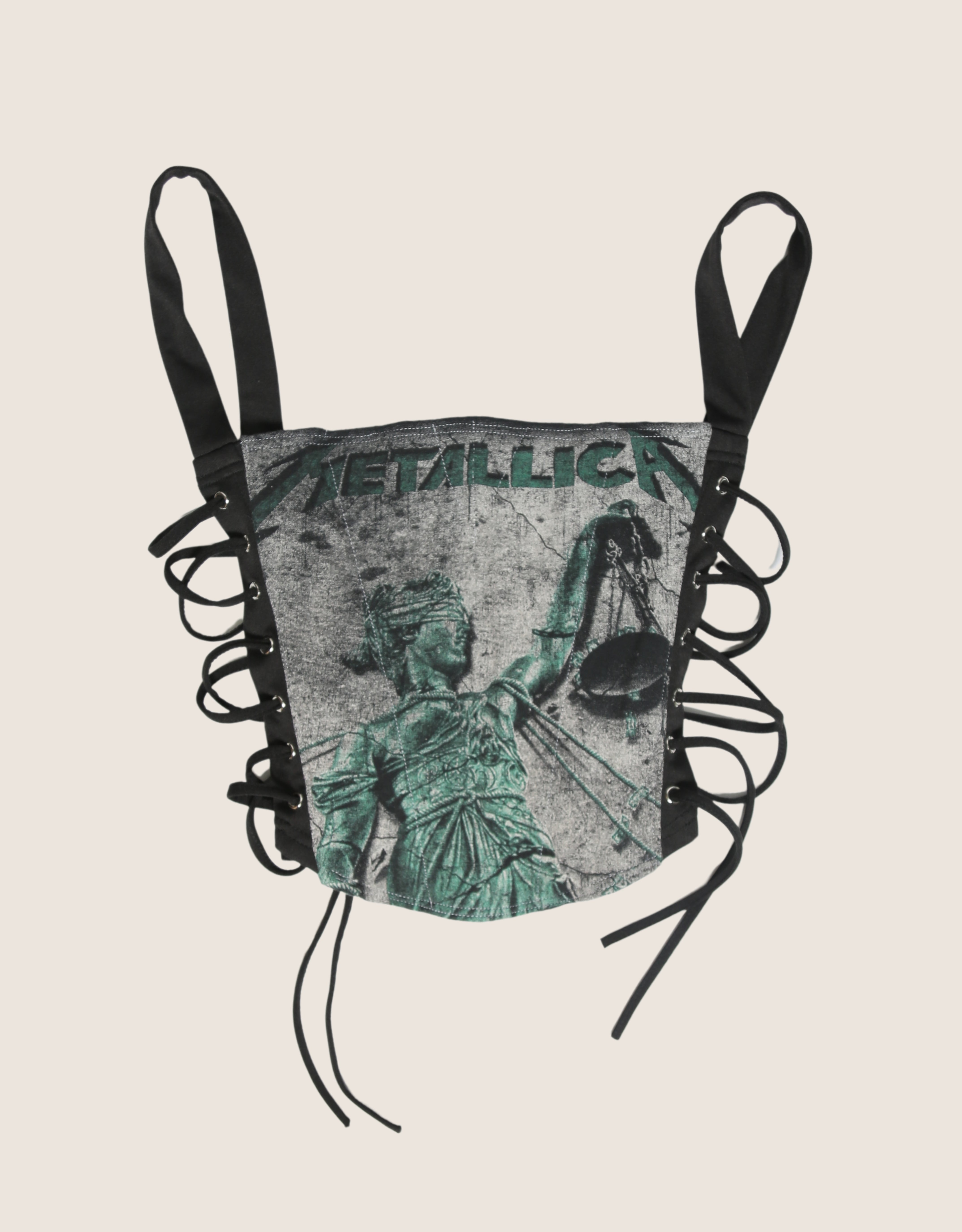 metallica side lace full length corset (small)