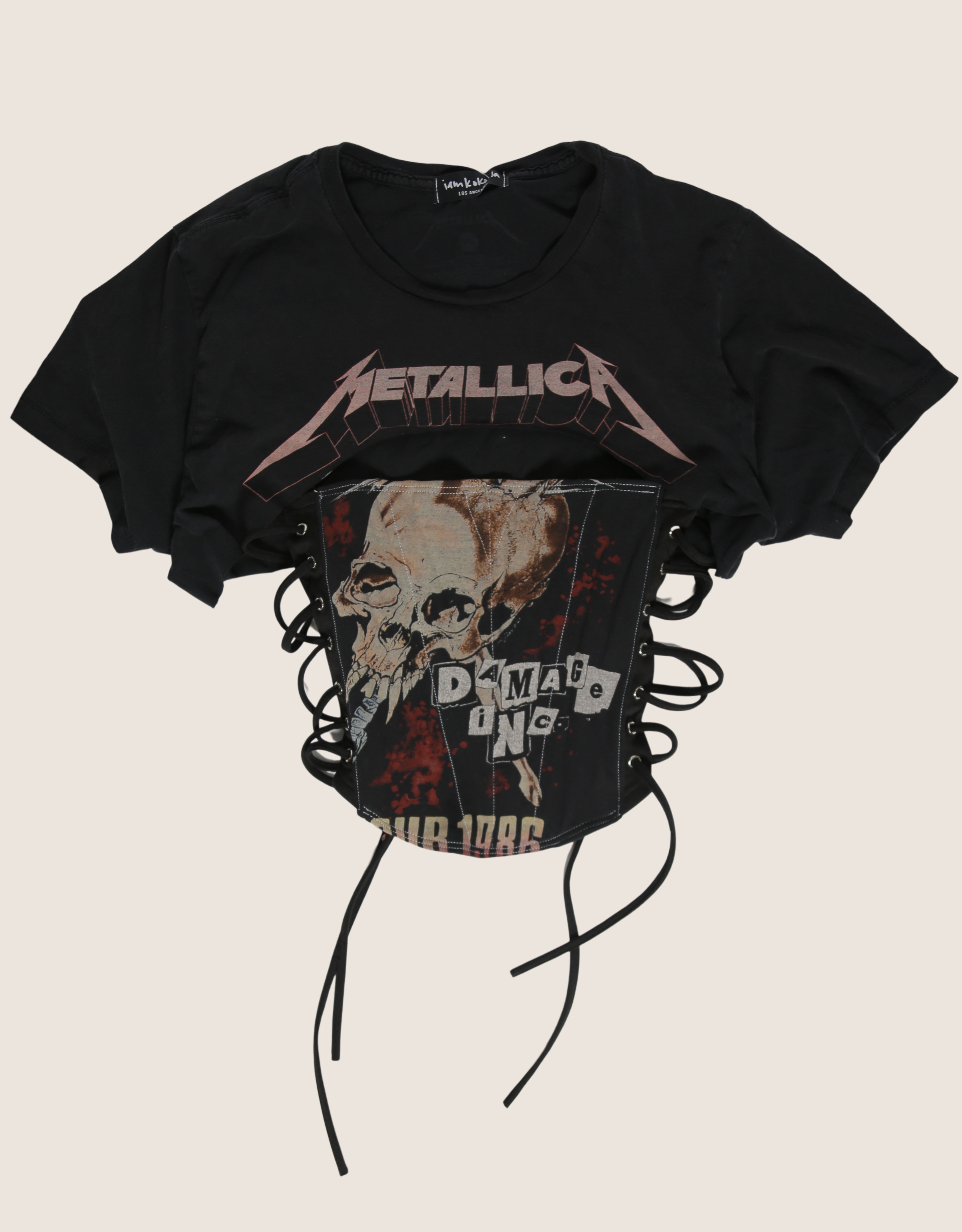 metallica side lace full length corset (xs/s)