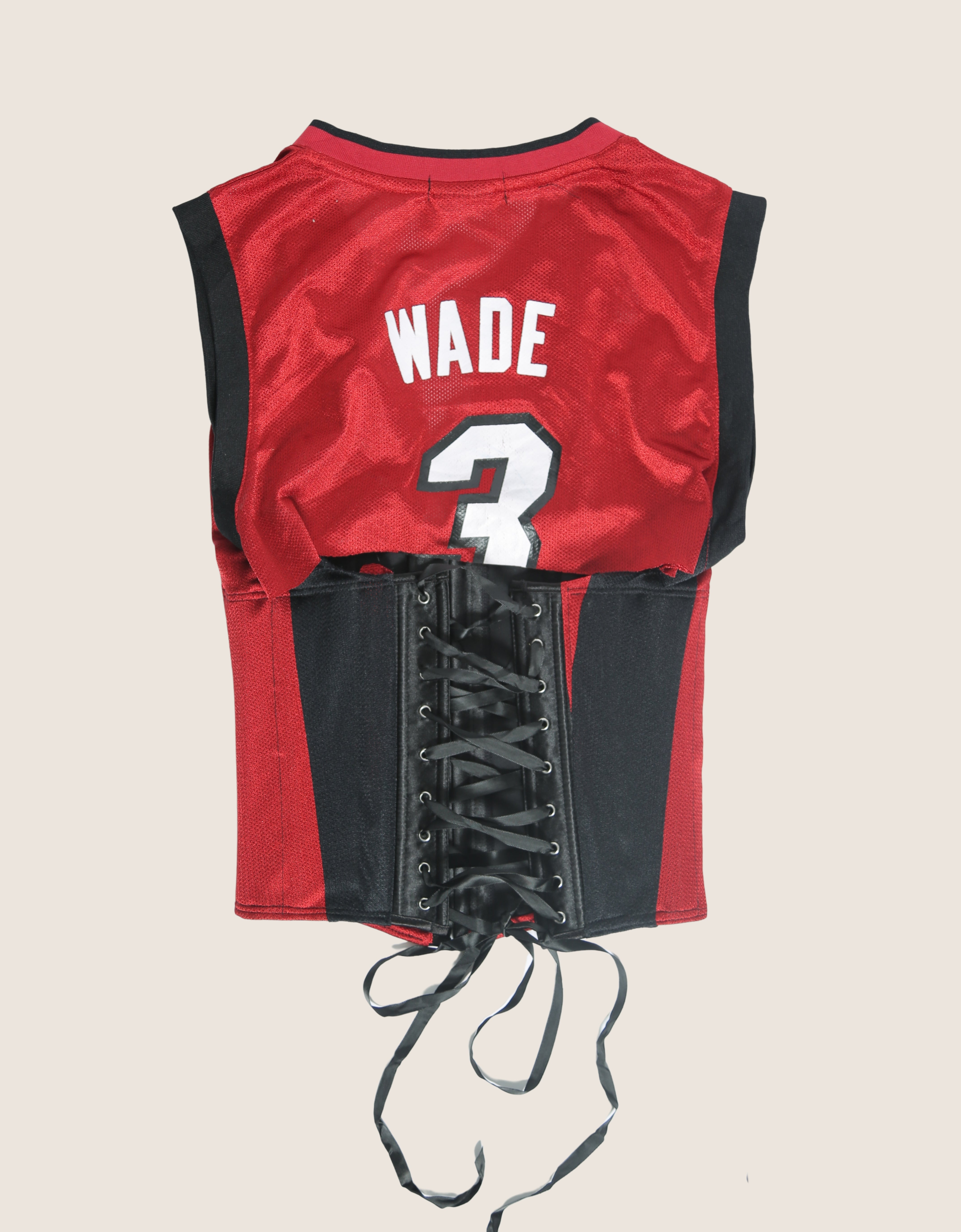 miami heat reworked snap corset jersey (small/medium)