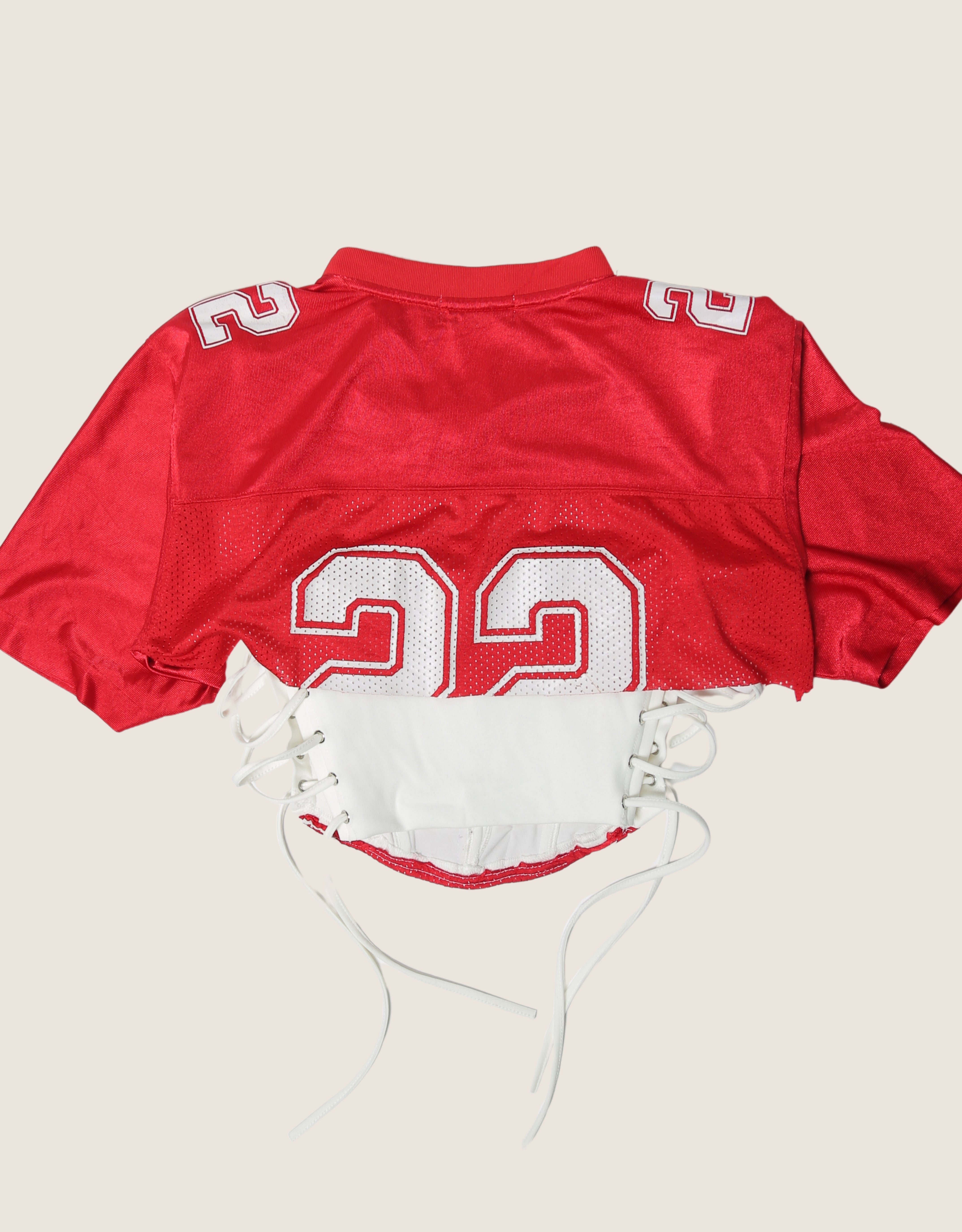 red 22 reworked corset with matching shrug (medium)