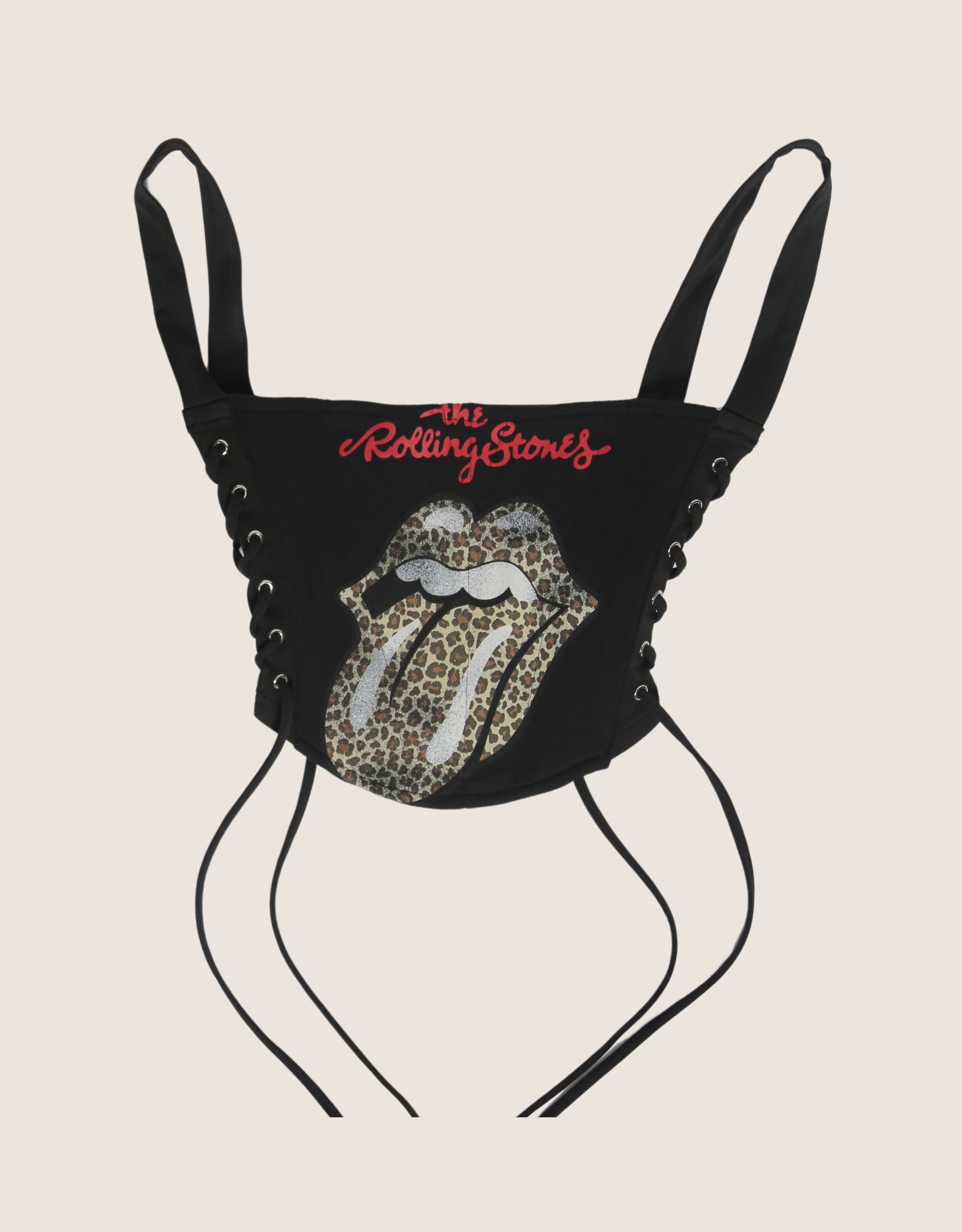 rolling stones side lace cropped corset (XS)