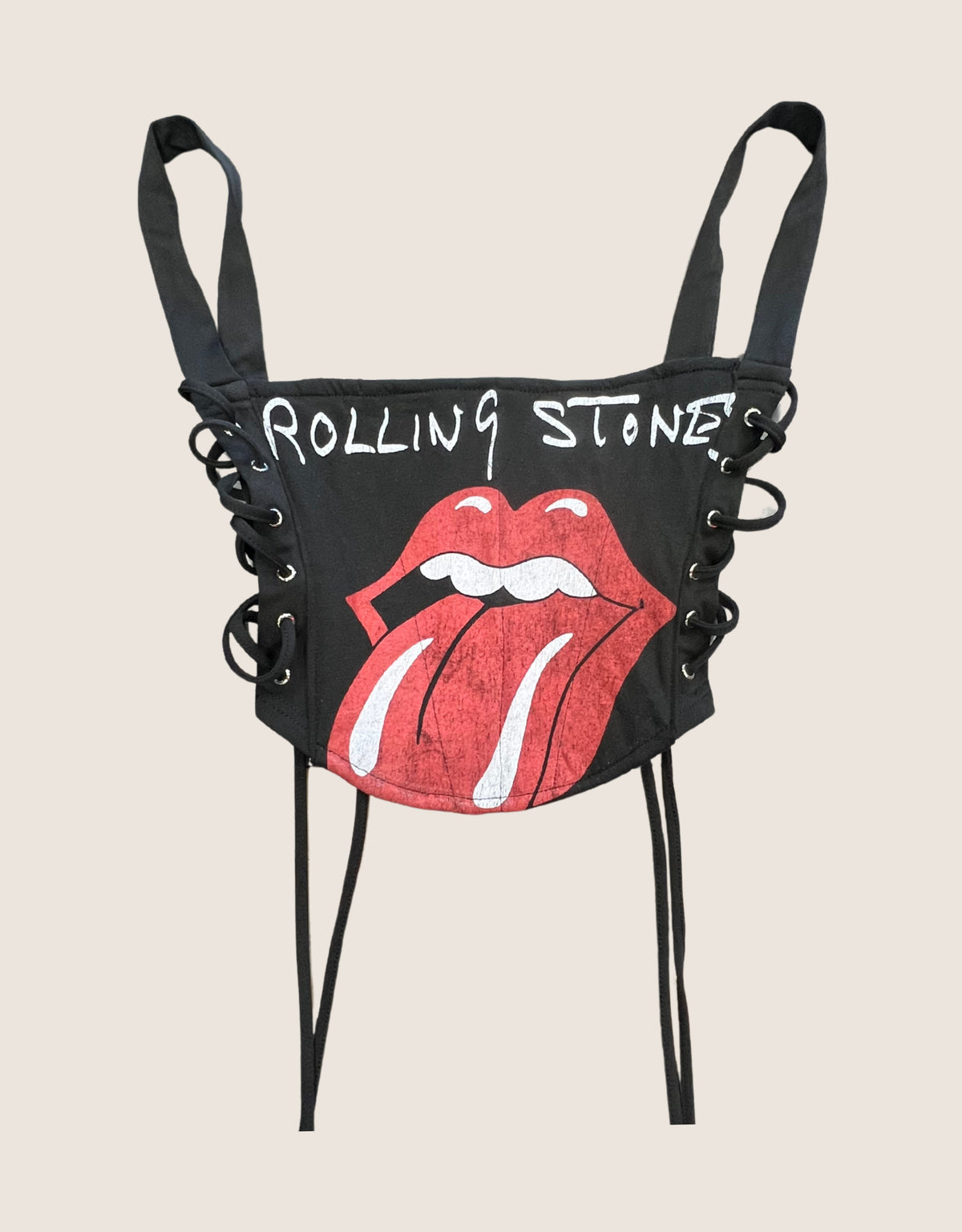 rolling stones side lace cropped corset (S)