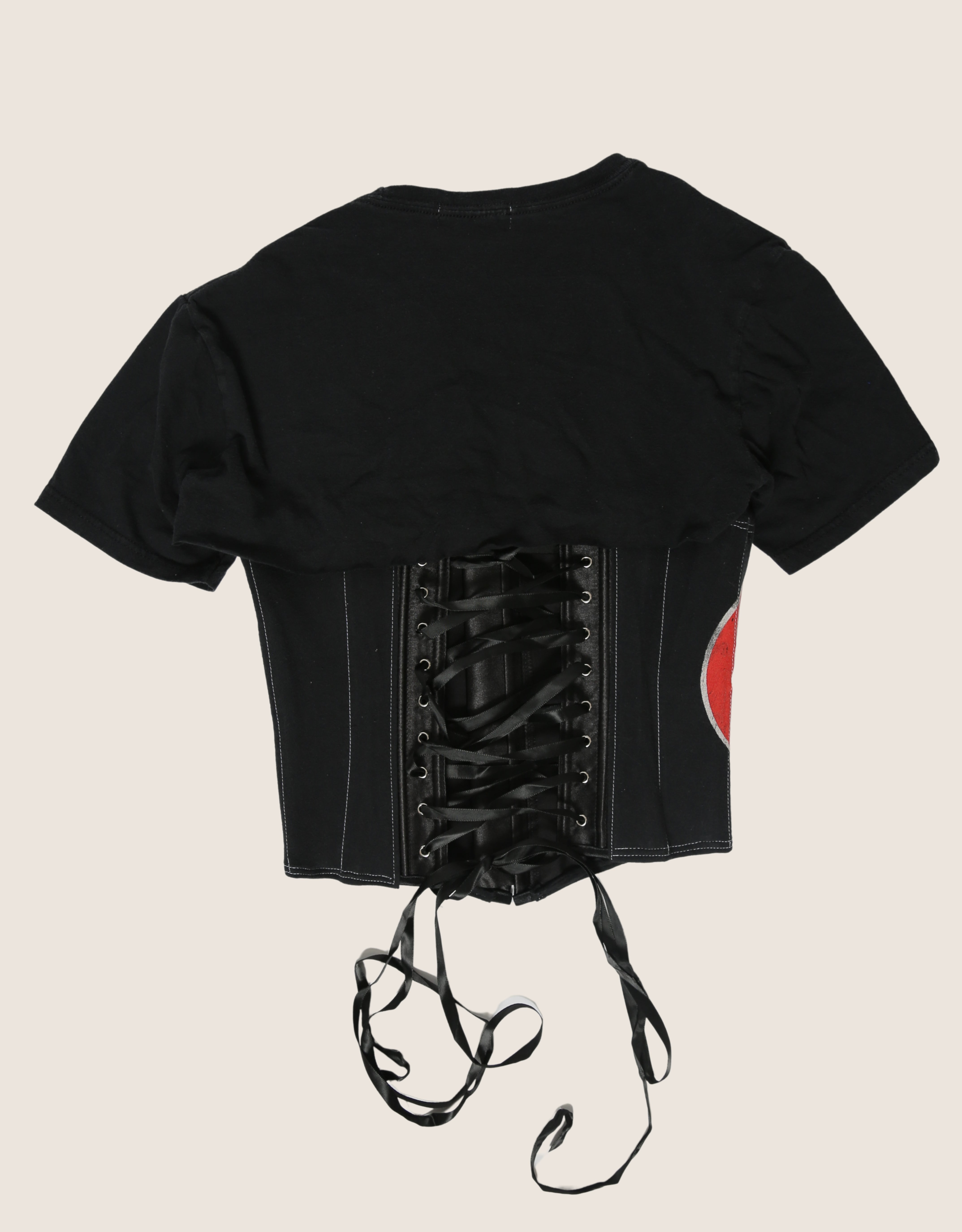 rolling stones reworked snap corset tee (small)