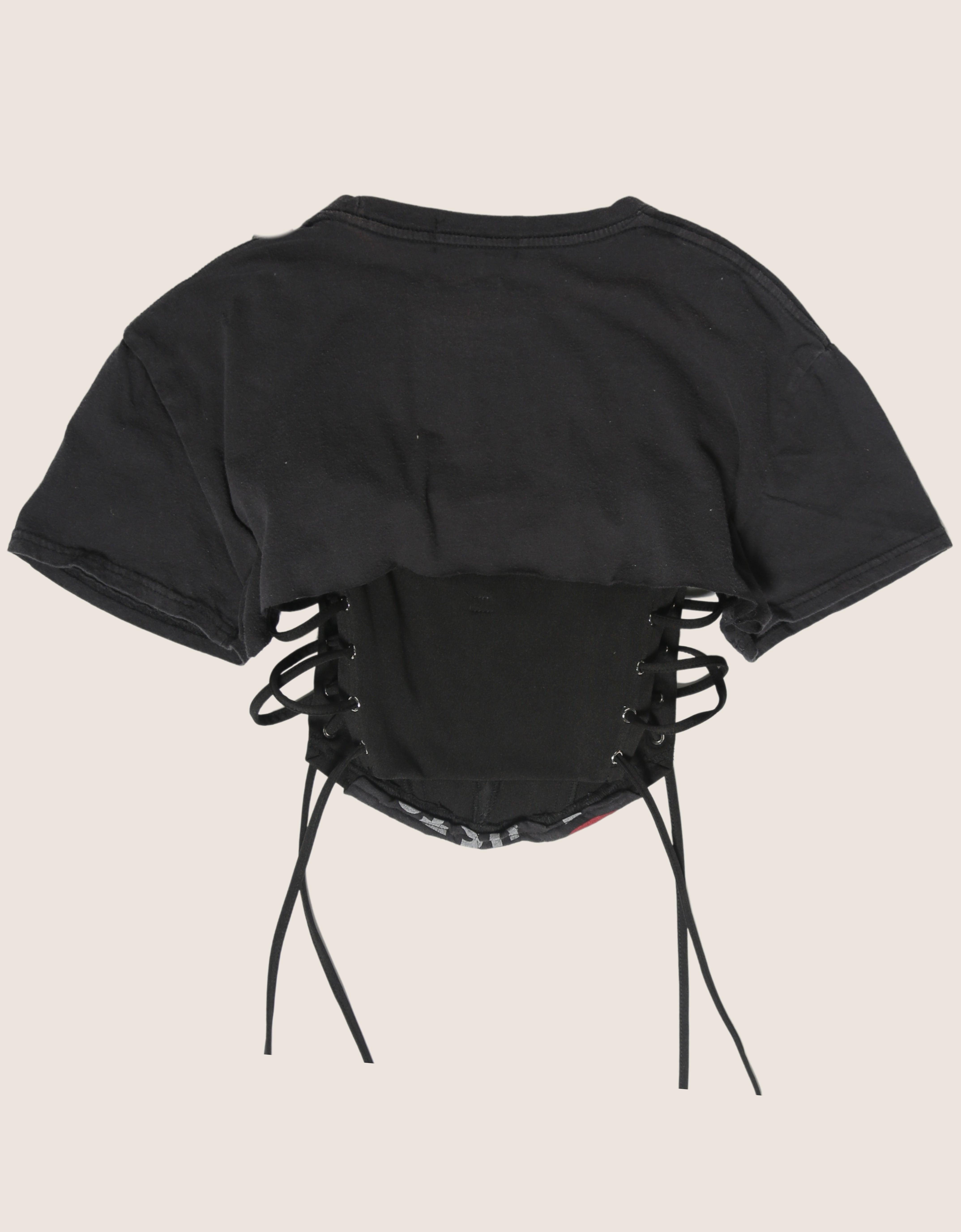 rolling stones reworked corset with matching shrug