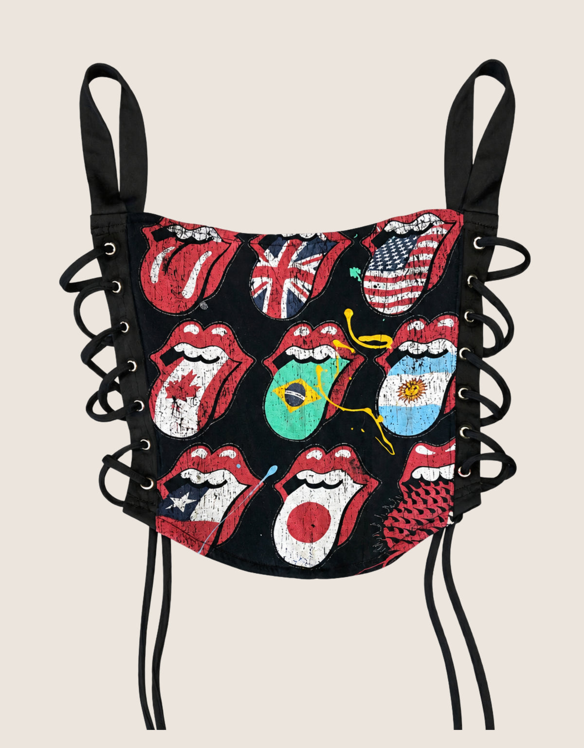 rolling stones reworked full corset with shrug (M)