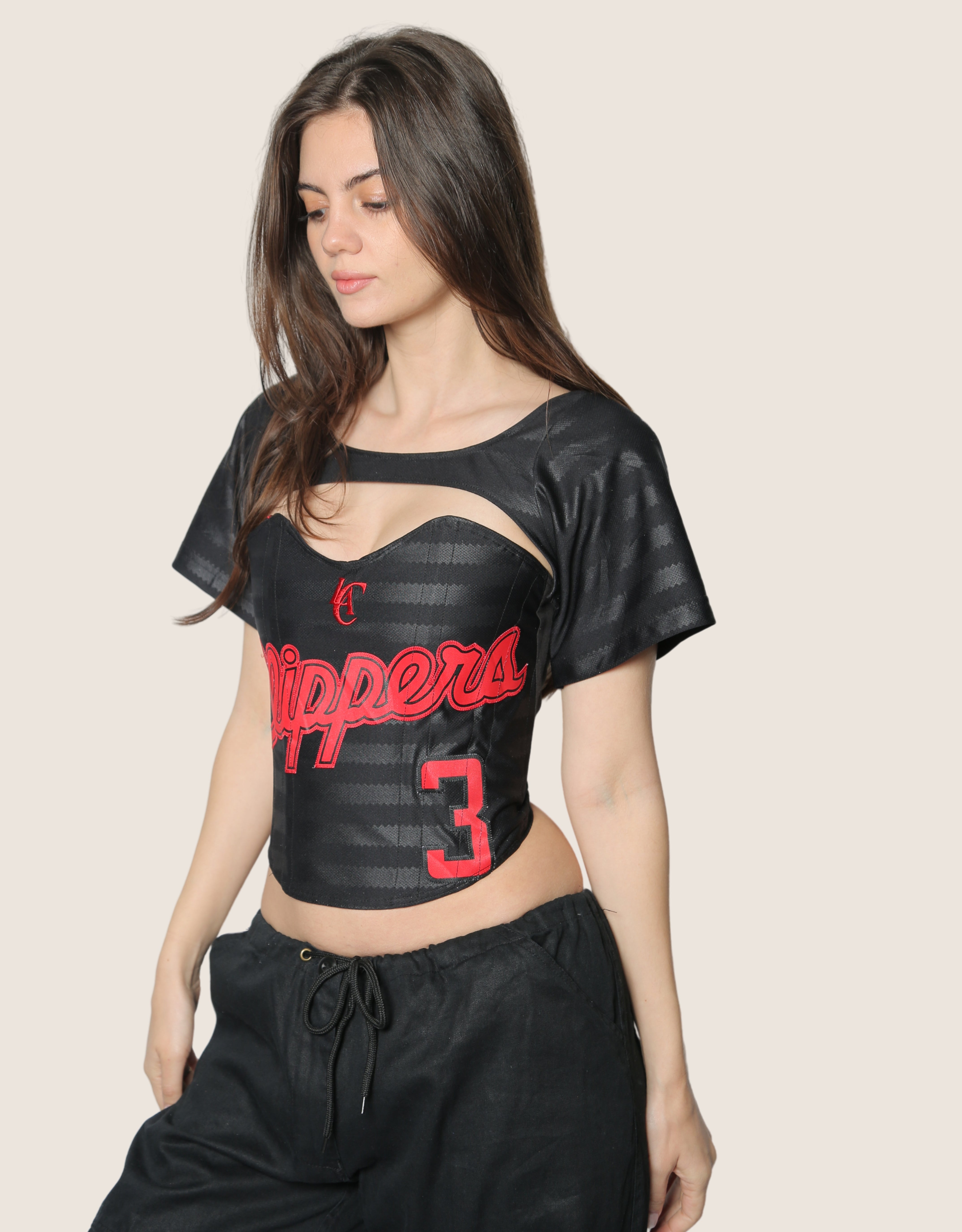 LA Clippers strapless corset with shrug